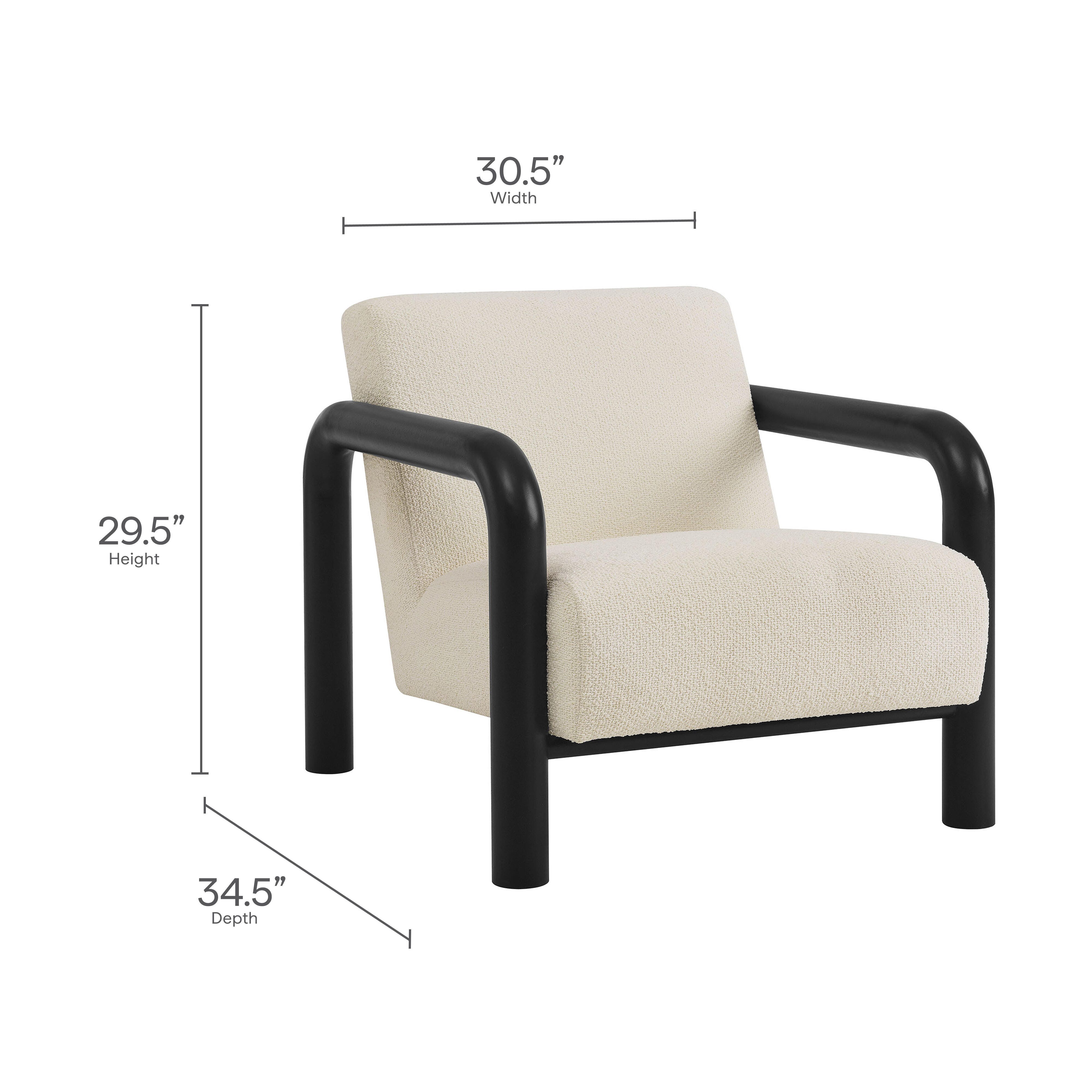 Modway Sereno Accent Chair, Cream/Black, large