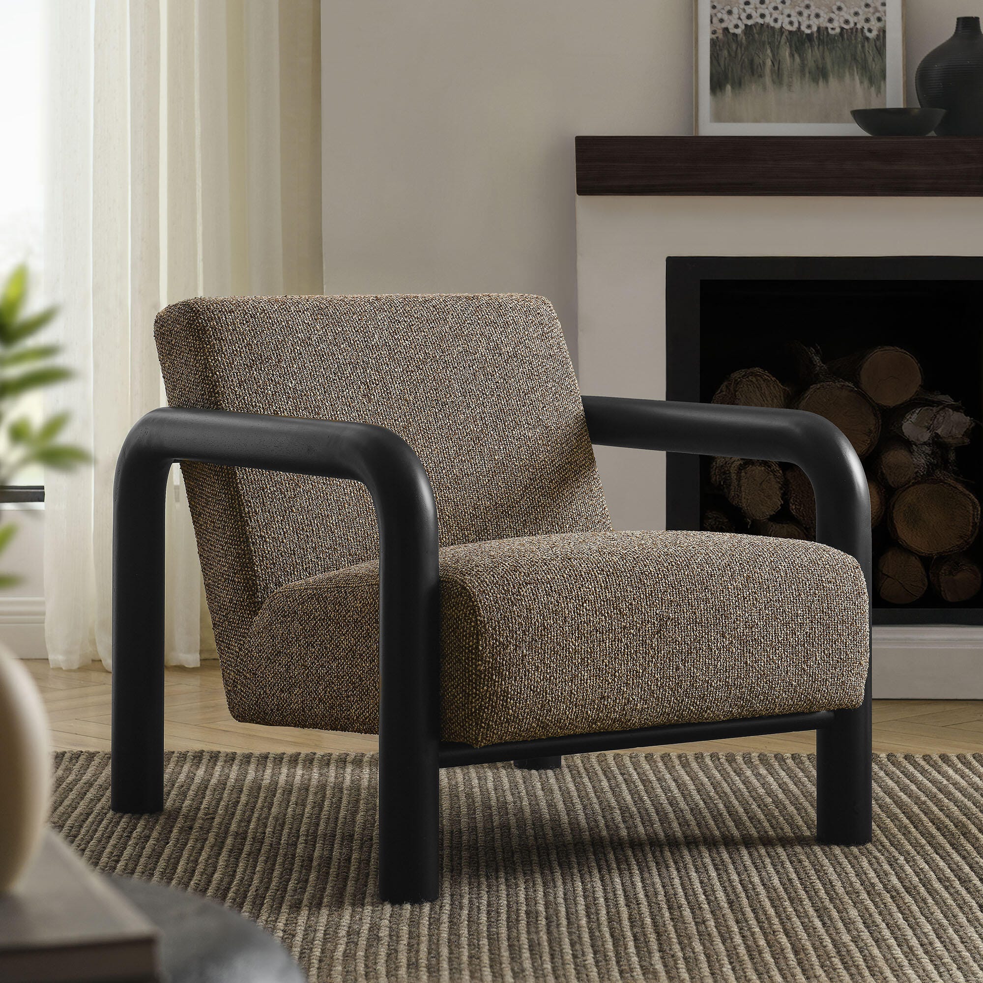 Modway Sereno Accent Chair, Earth Black, large