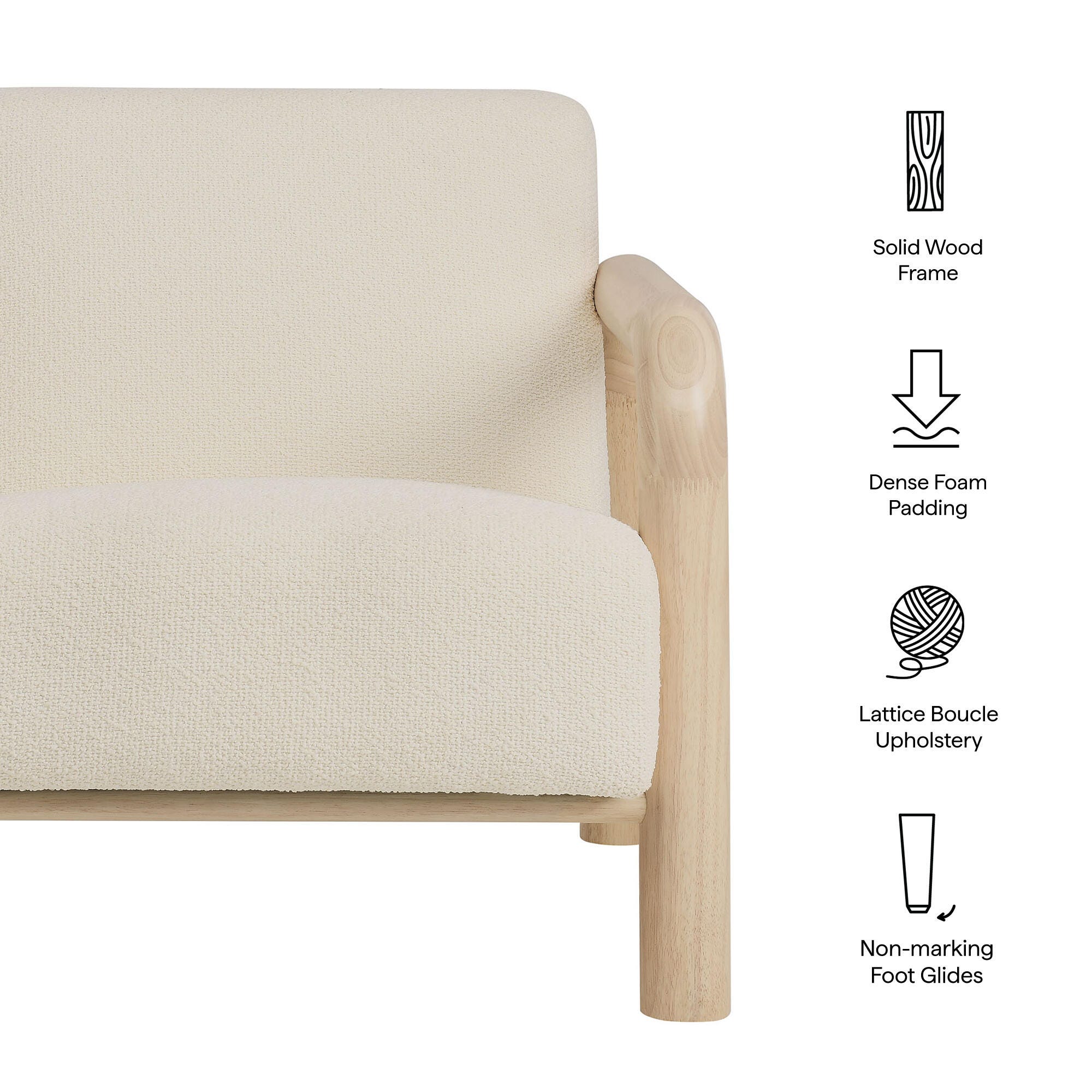 Modway Sereno Accent Chair, Cream/Oak, large