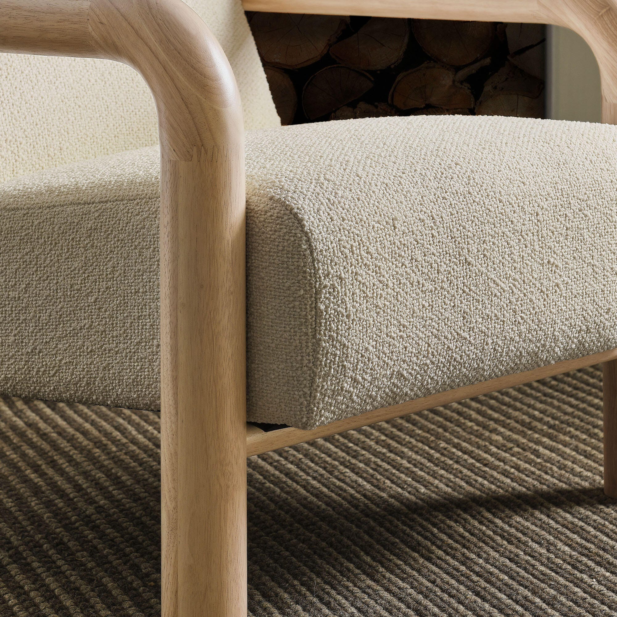 Modway Sereno Accent Chair, Cream/Oak, large