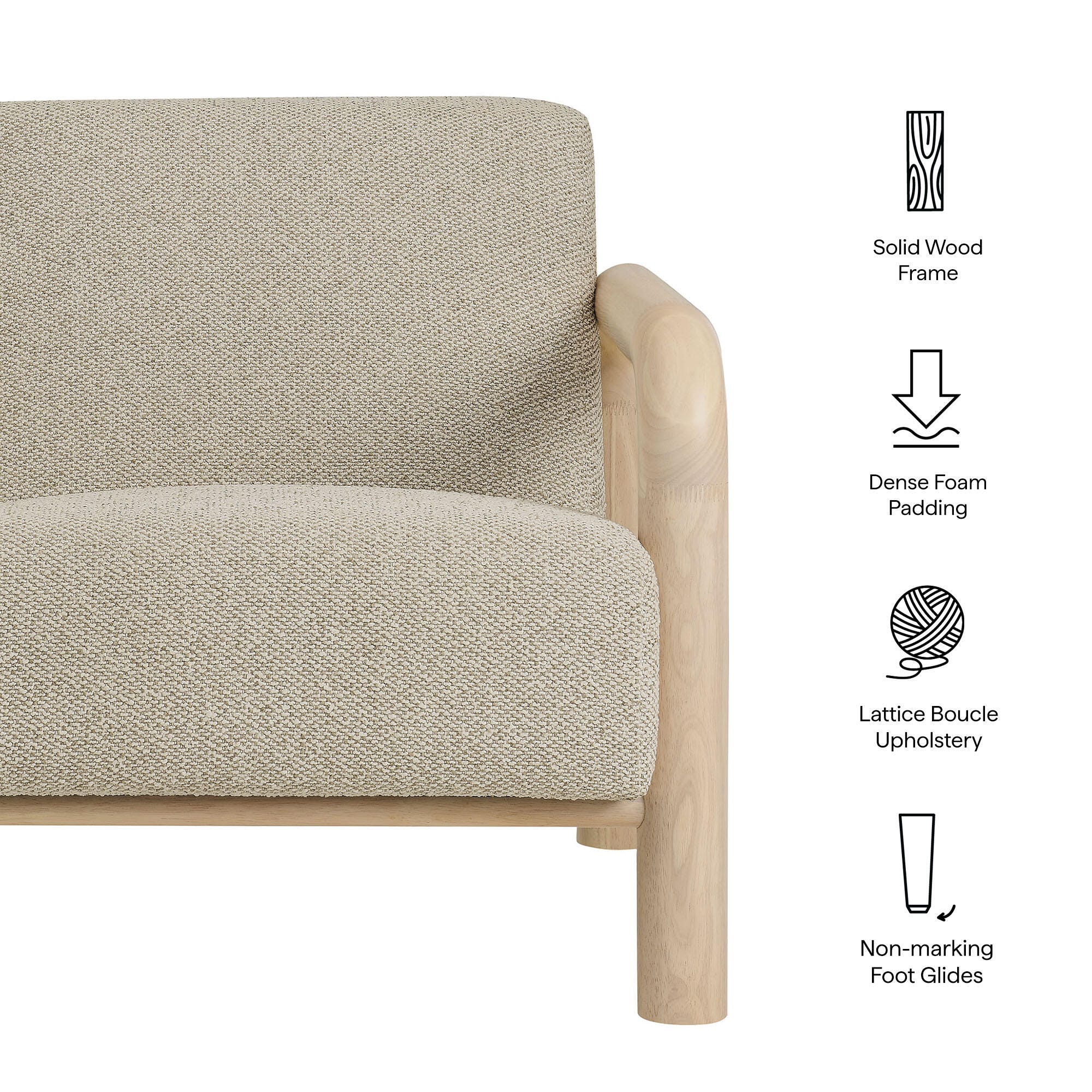 Modway Sereno Accent Chair, Marble Oak, large