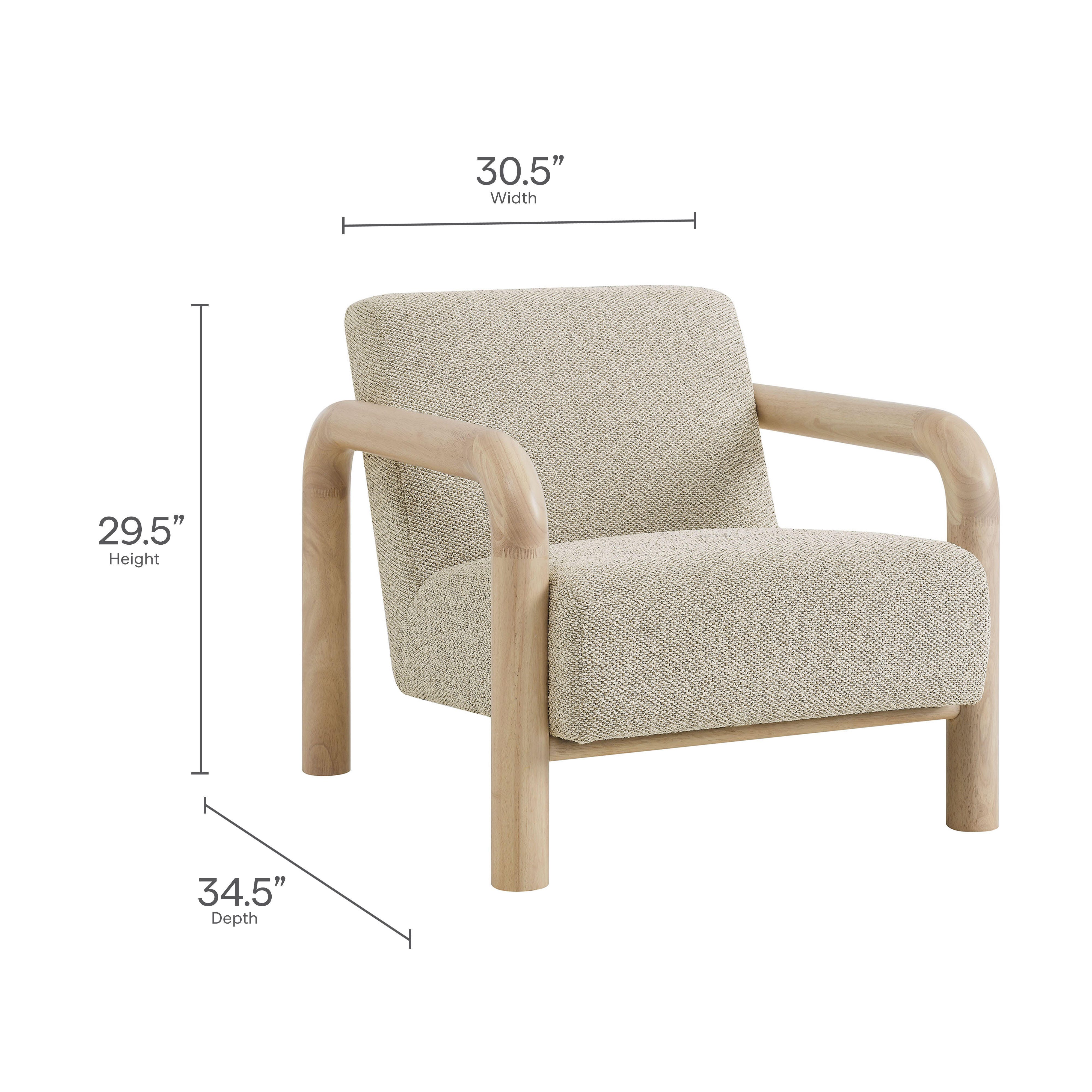 Modway Sereno Accent Chair, Marble Oak, large