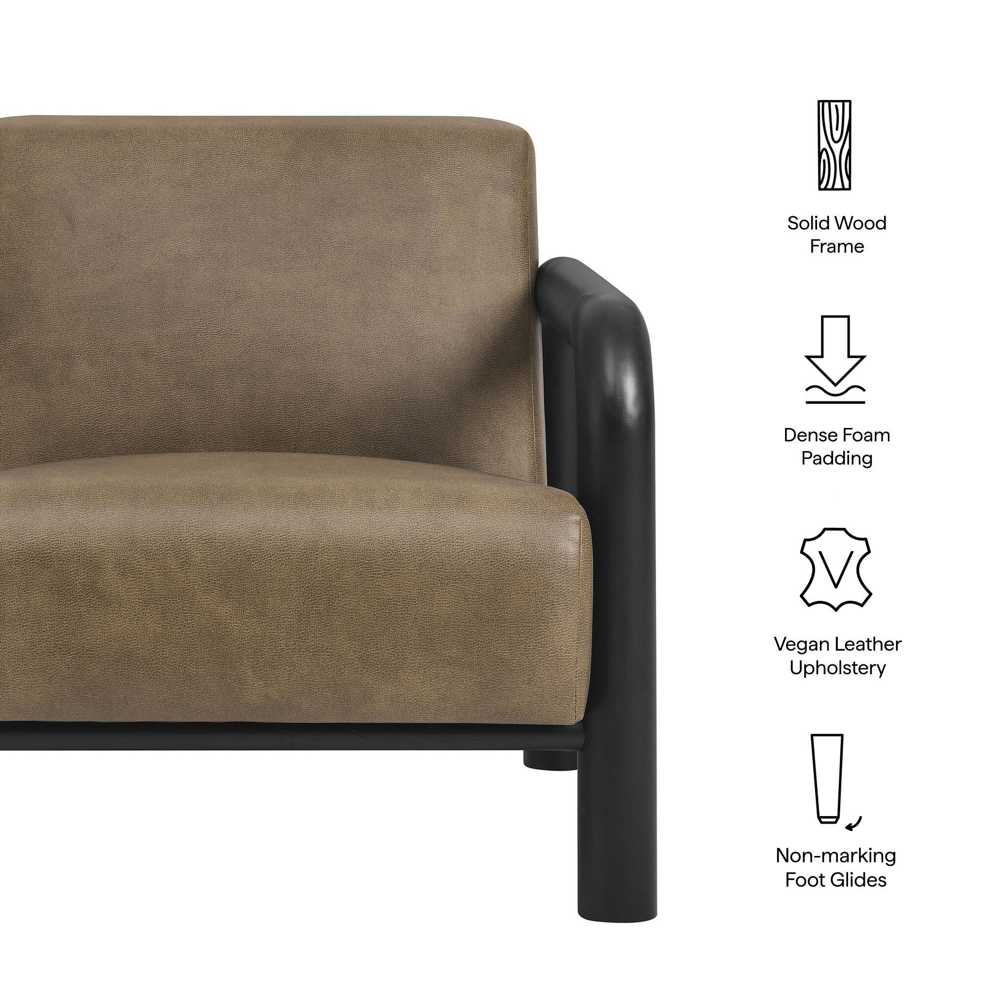 Modway Sereno Accent Chair, Mushroom/Black, large