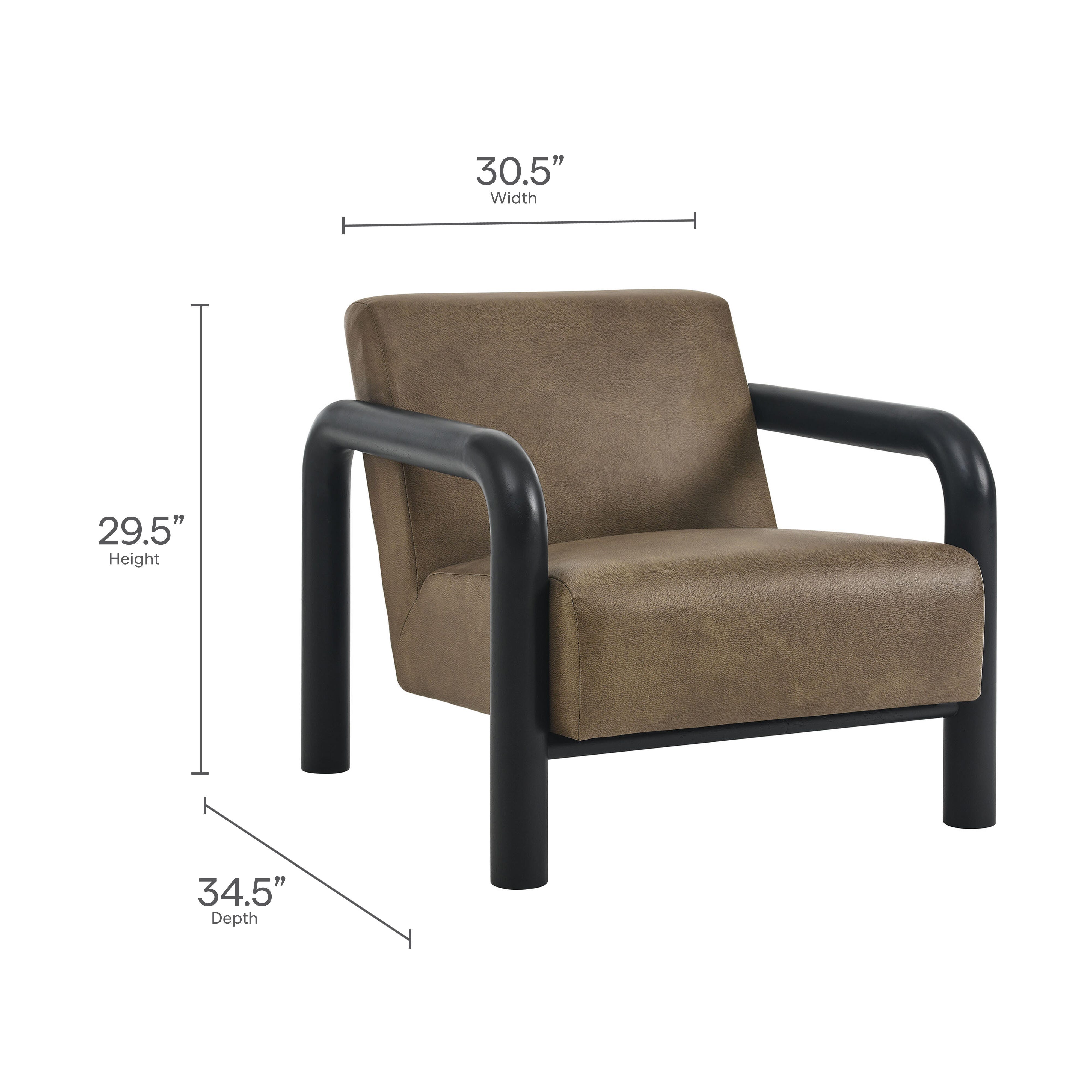 Modway Sereno Accent Chair, Mushroom/Black, large
