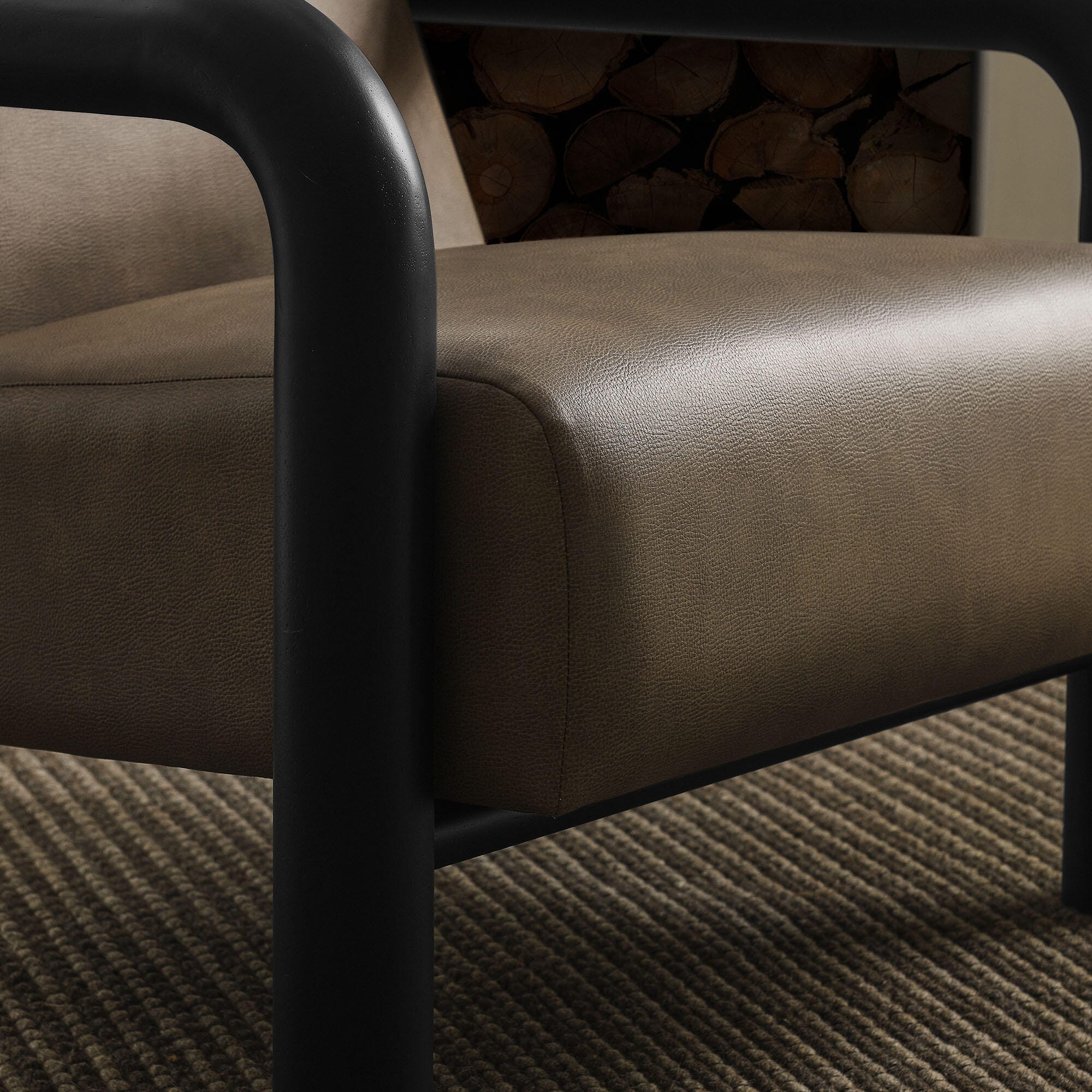 Modway Sereno Accent Chair, Mushroom/Black, large