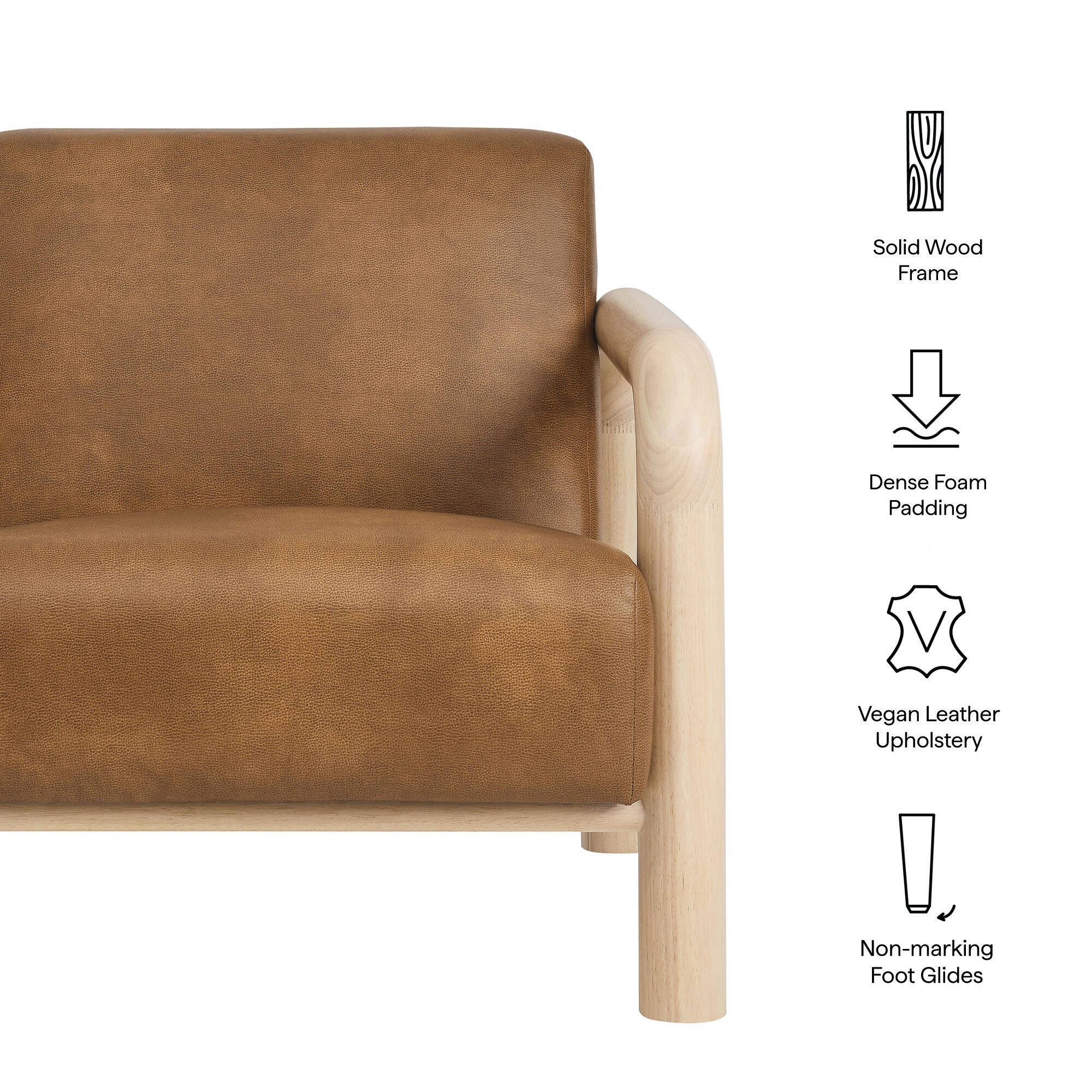 Modway Sereno Accent Chair, Canyon Oak, large