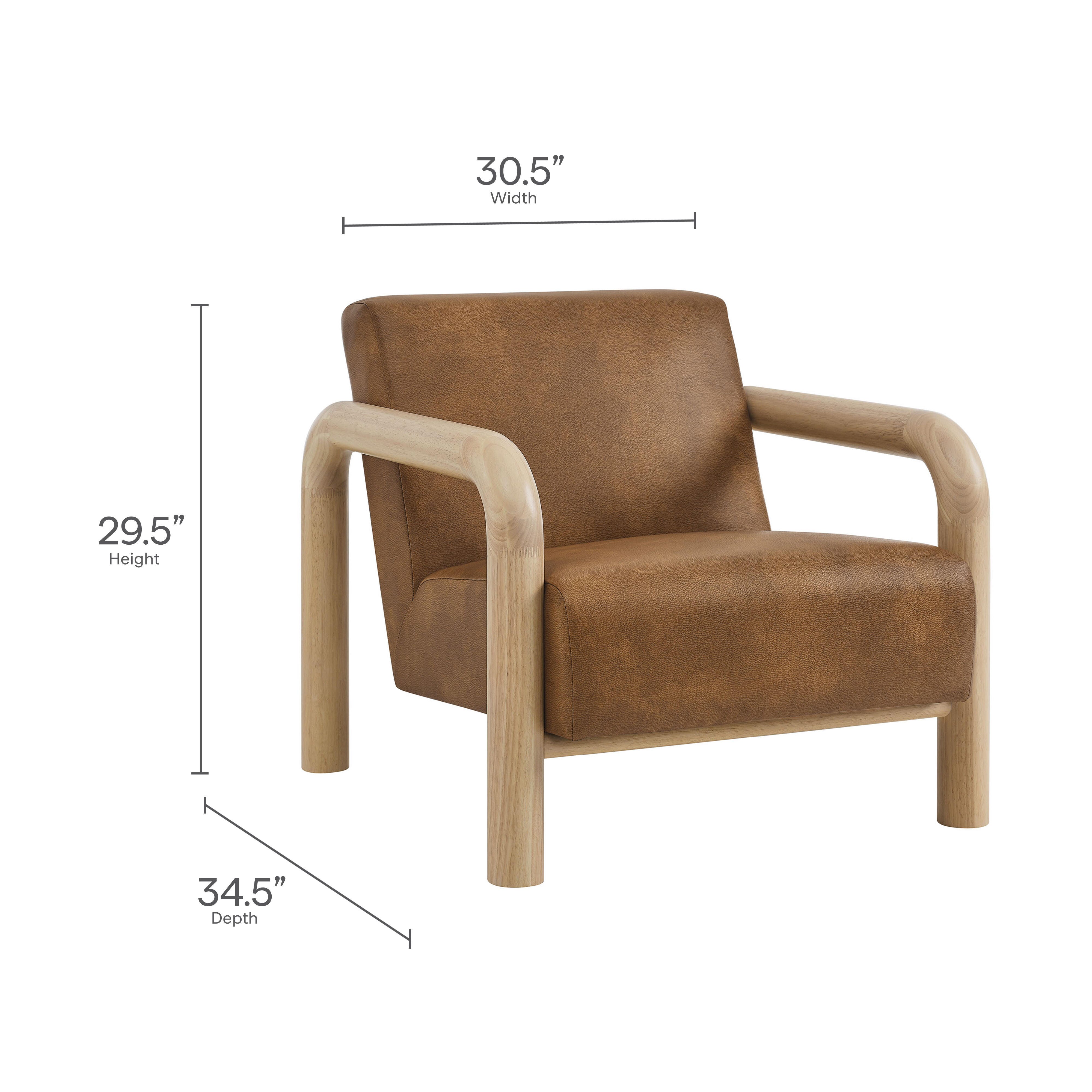 Modway Sereno Accent Chair, Canyon Oak, large