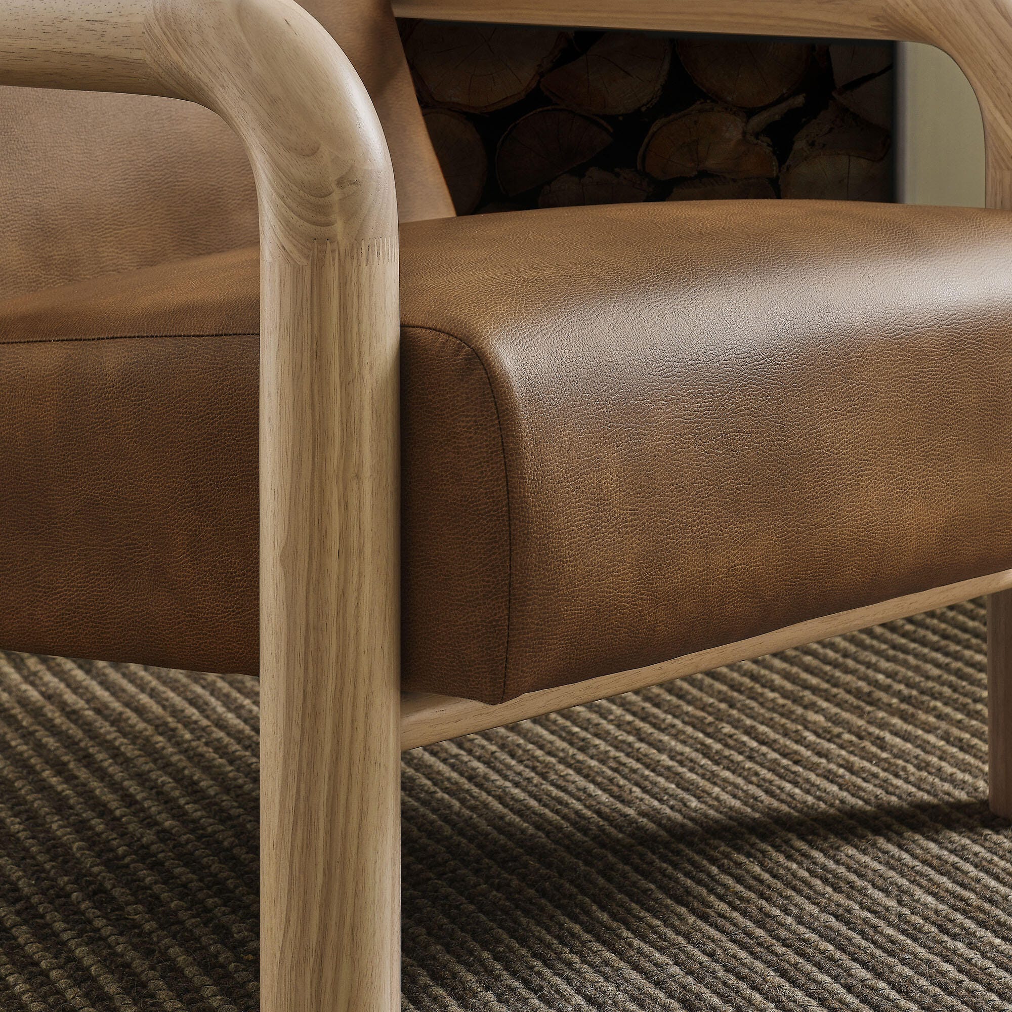 Modway Sereno Accent Chair, Canyon Oak, large