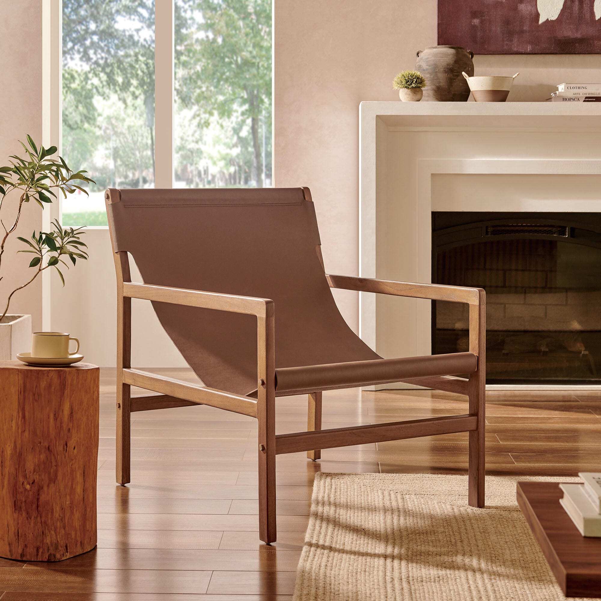 Modway Sonora Sling Accent Chair, Nutmeg Brown, rollover
