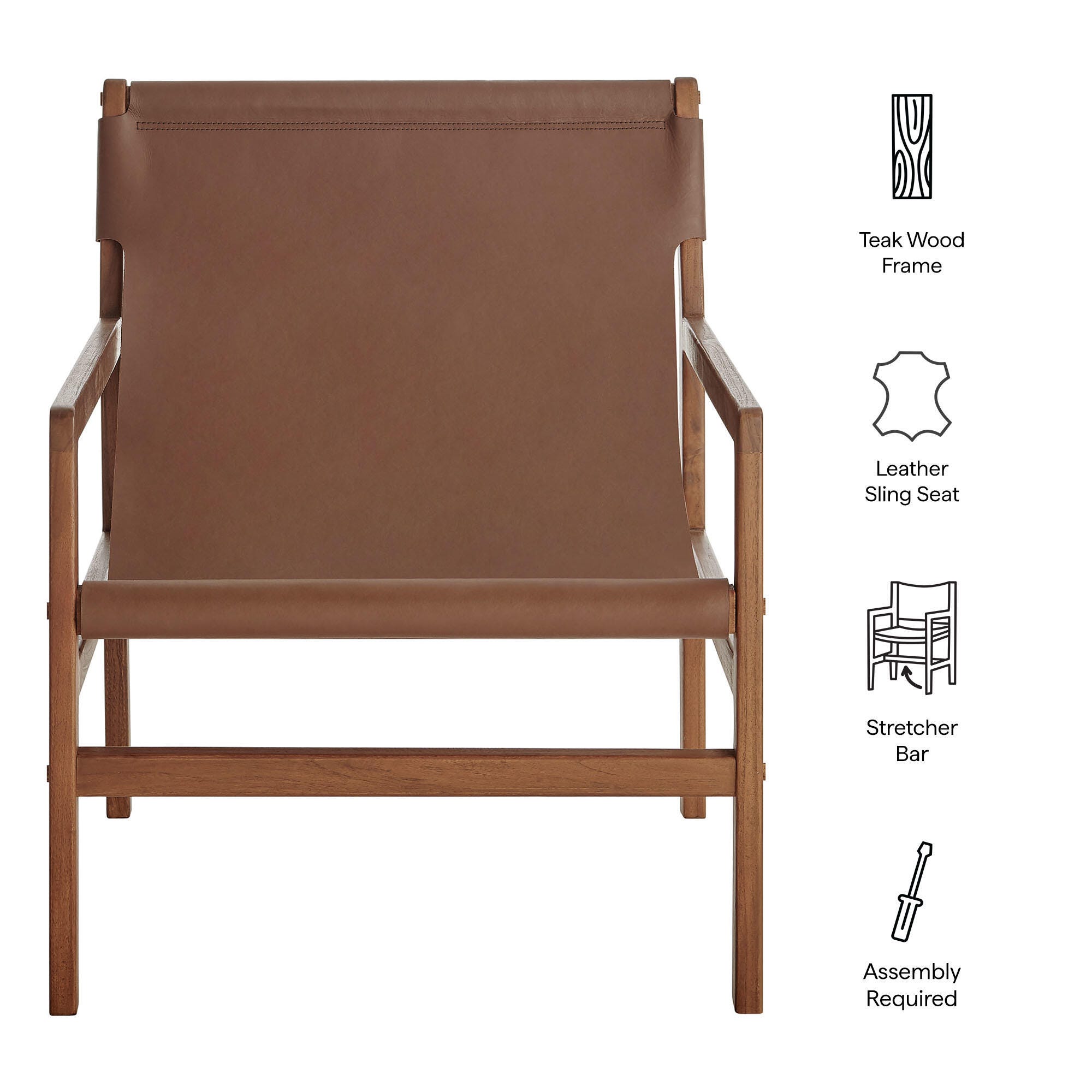 Modway Sonora Sling Accent Chair, Nutmeg Brown, large