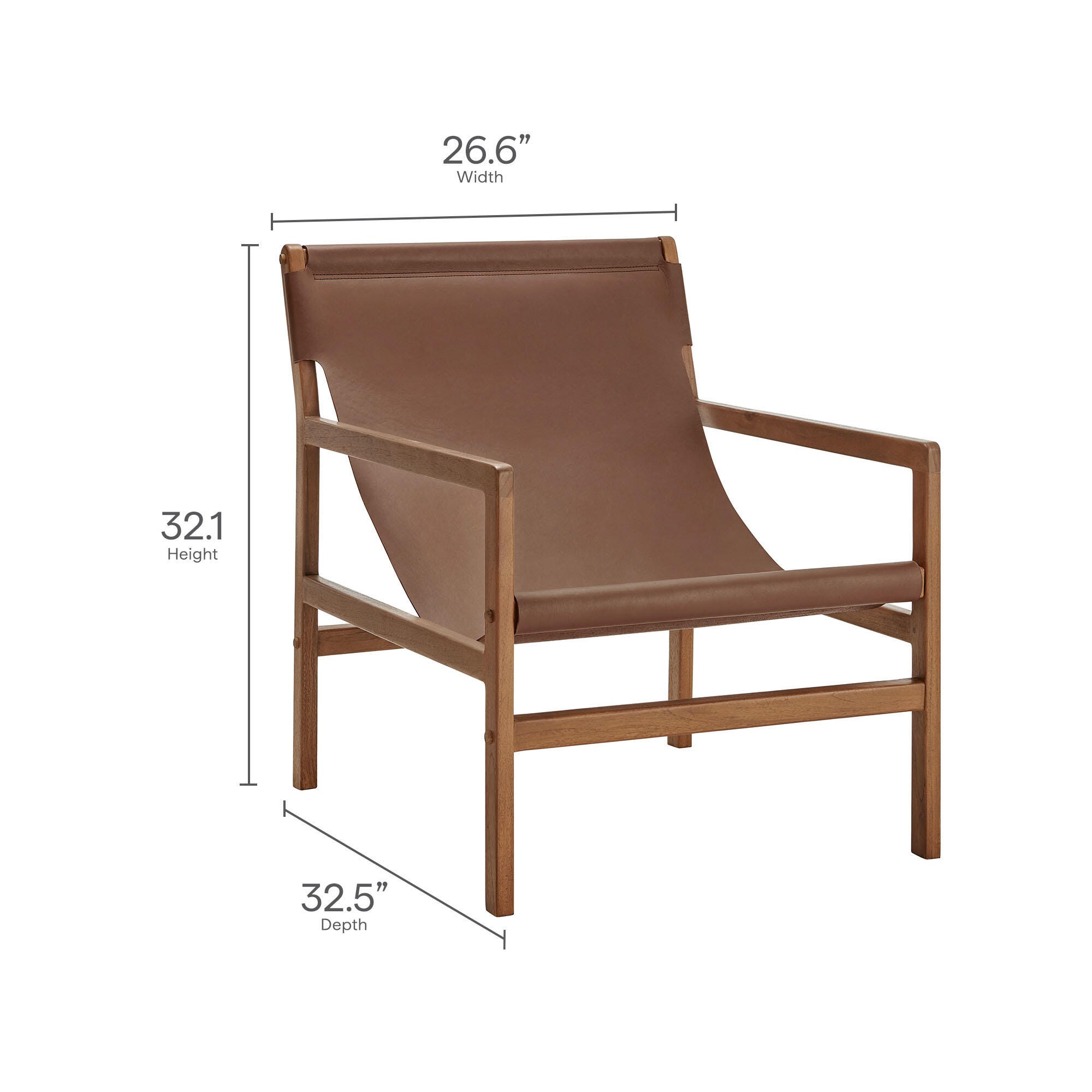 Modway Sonora Sling Accent Chair, Nutmeg Brown, large