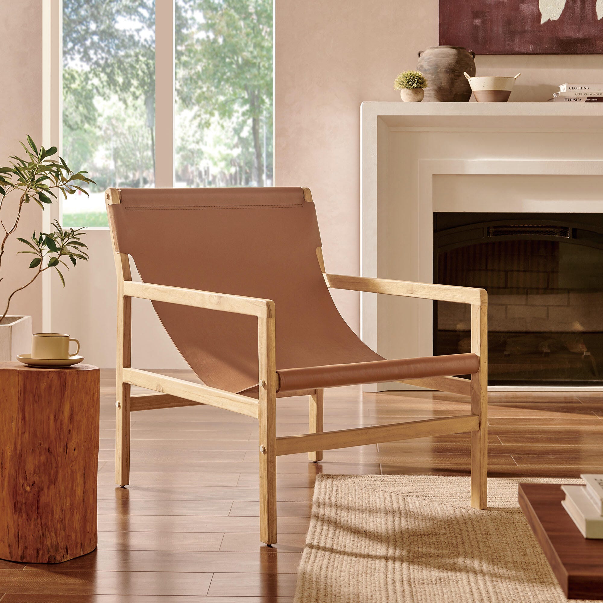 Modway Sonora Sling Accent Chair, Chestnut Tan, rollover