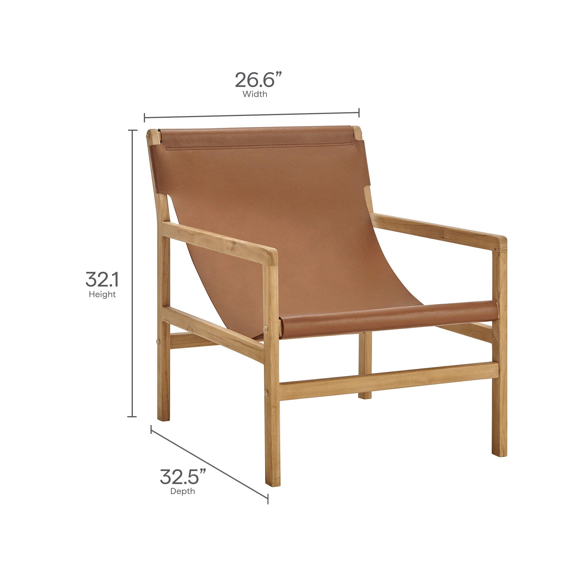 Modway Sonora Sling Accent Chair, Chestnut Tan, large