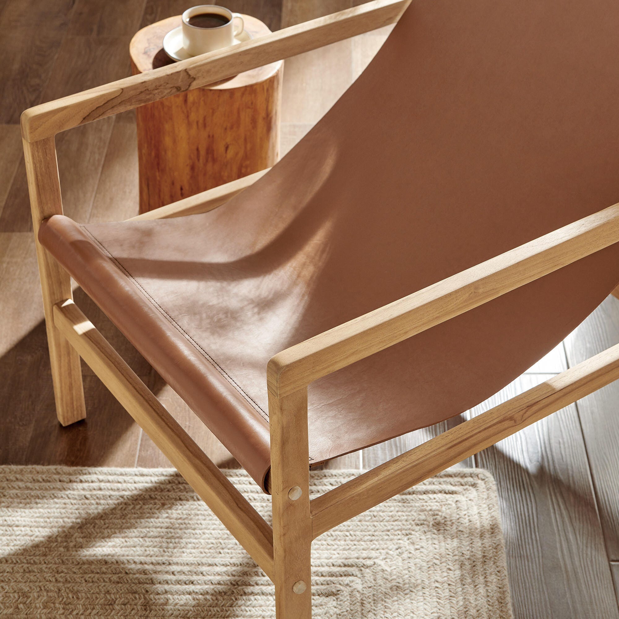 Modway Sonora Sling Accent Chair, Chestnut Tan, large