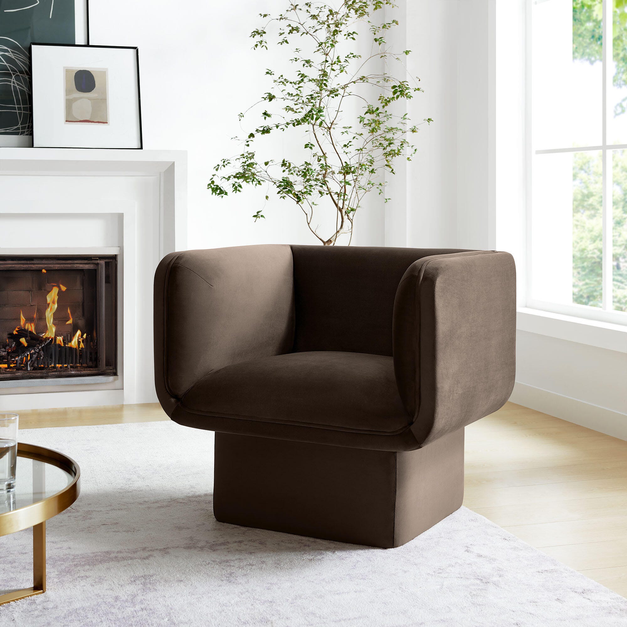 Modway Tate Accent Chair, Chocolate Brown, rollover