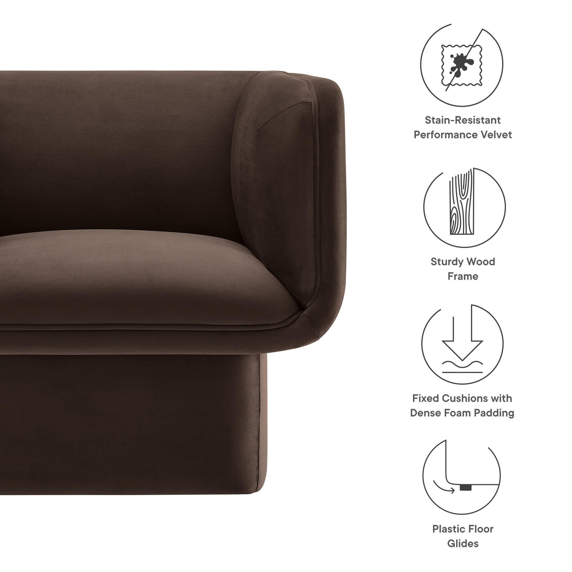 Modway Tate Accent Chair, Chocolate Brown, large