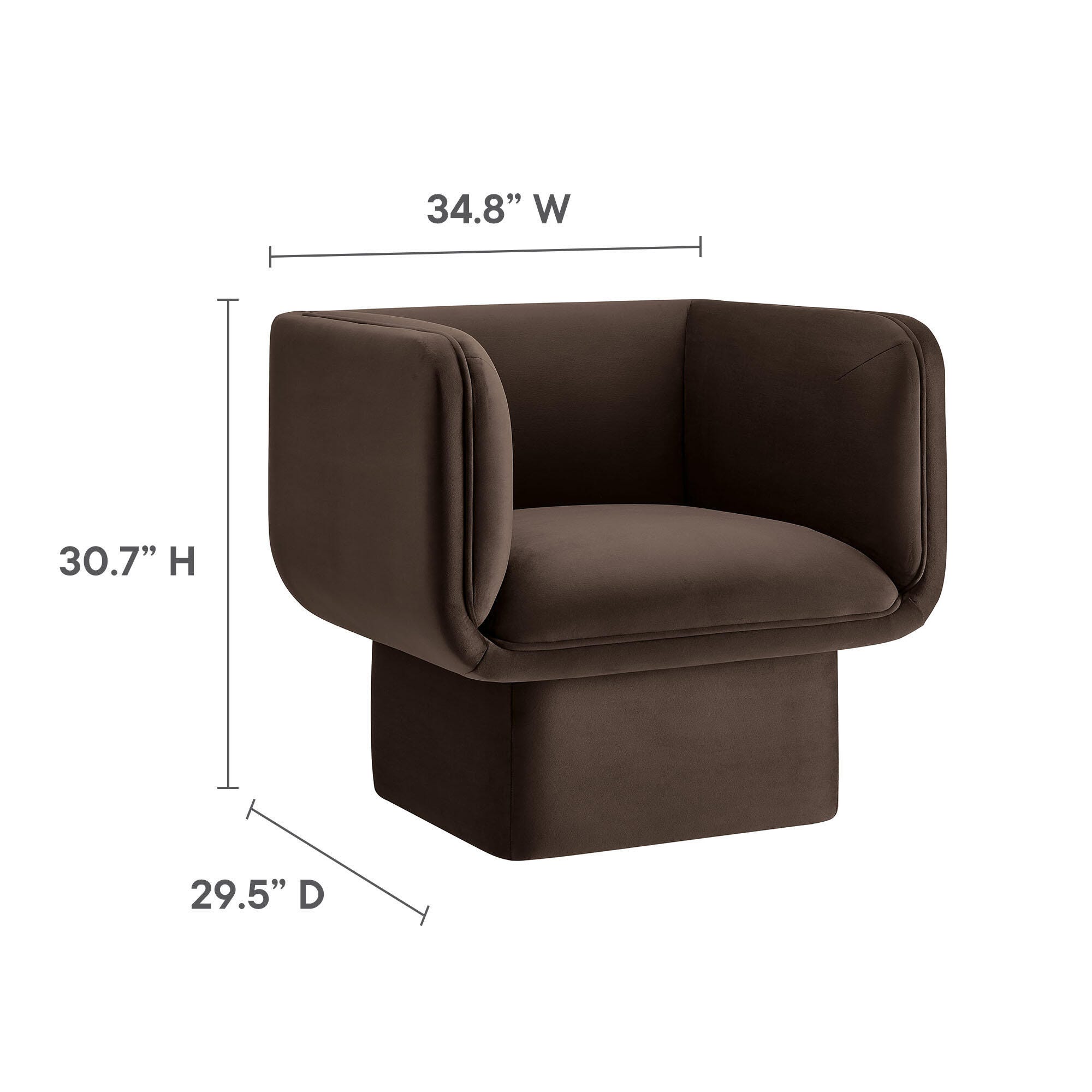 Modway Tate Accent Chair, Chocolate Brown, large