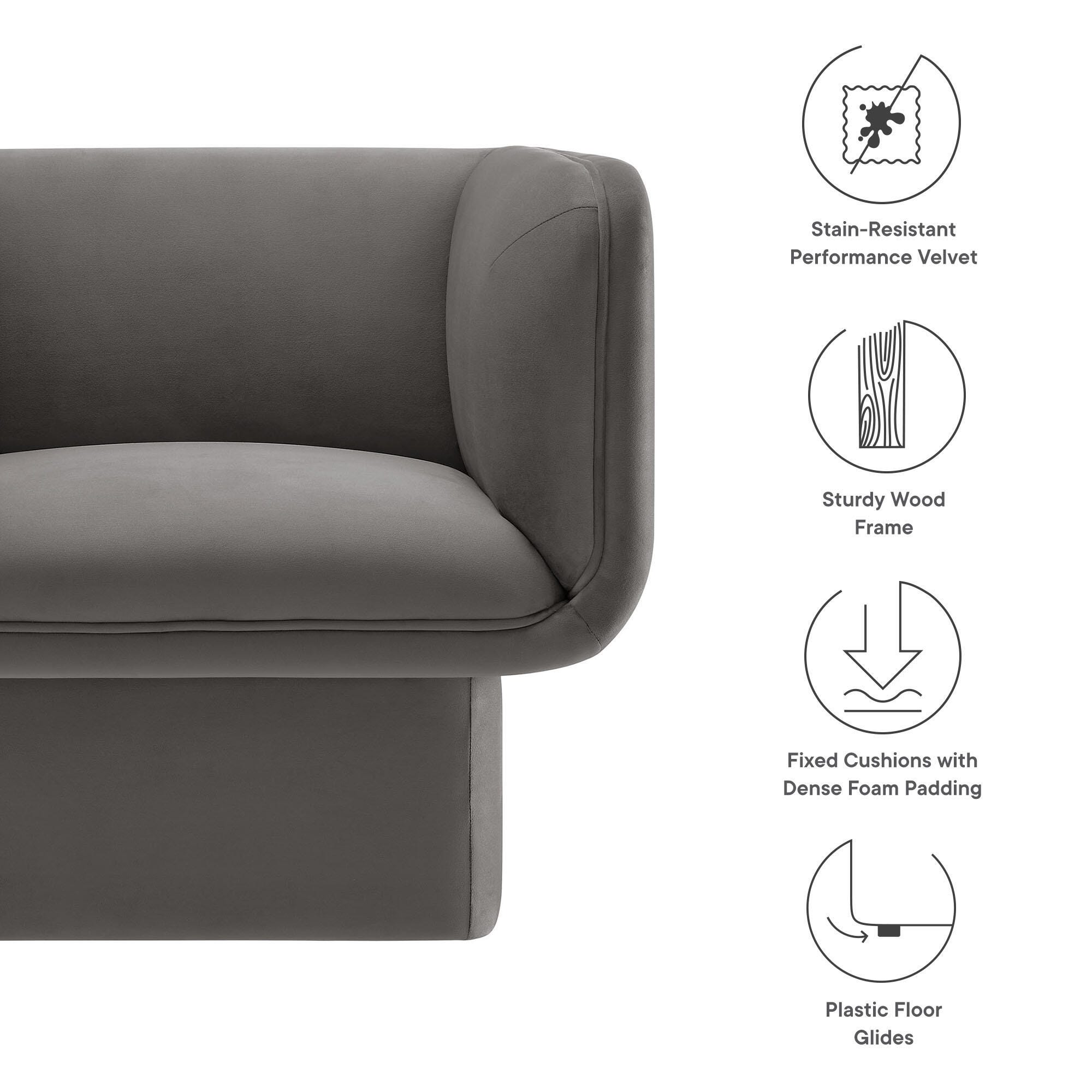 Modway Tate Accent Chair, Storm Gray, large