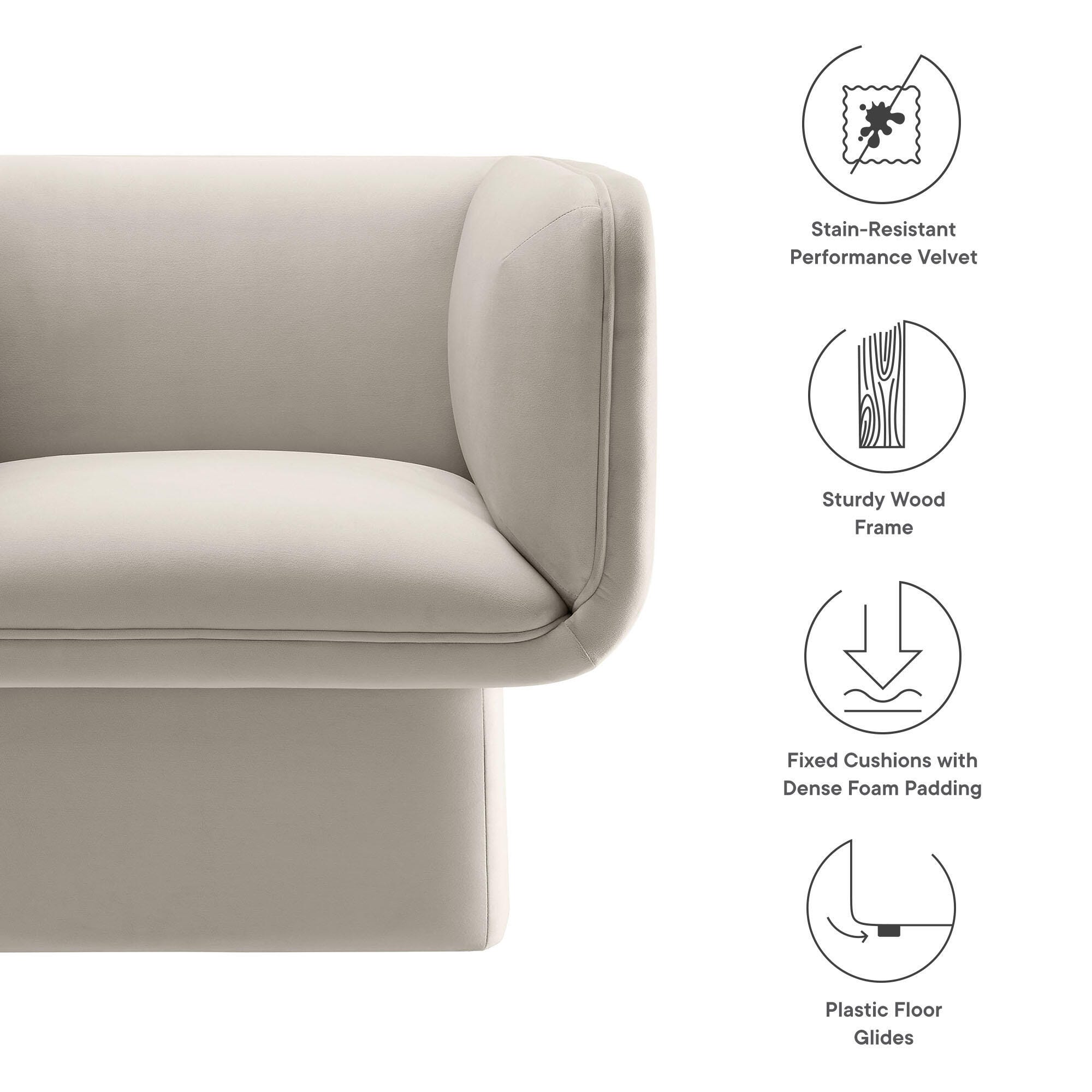 Modway Tate Accent Chair, Almond, large