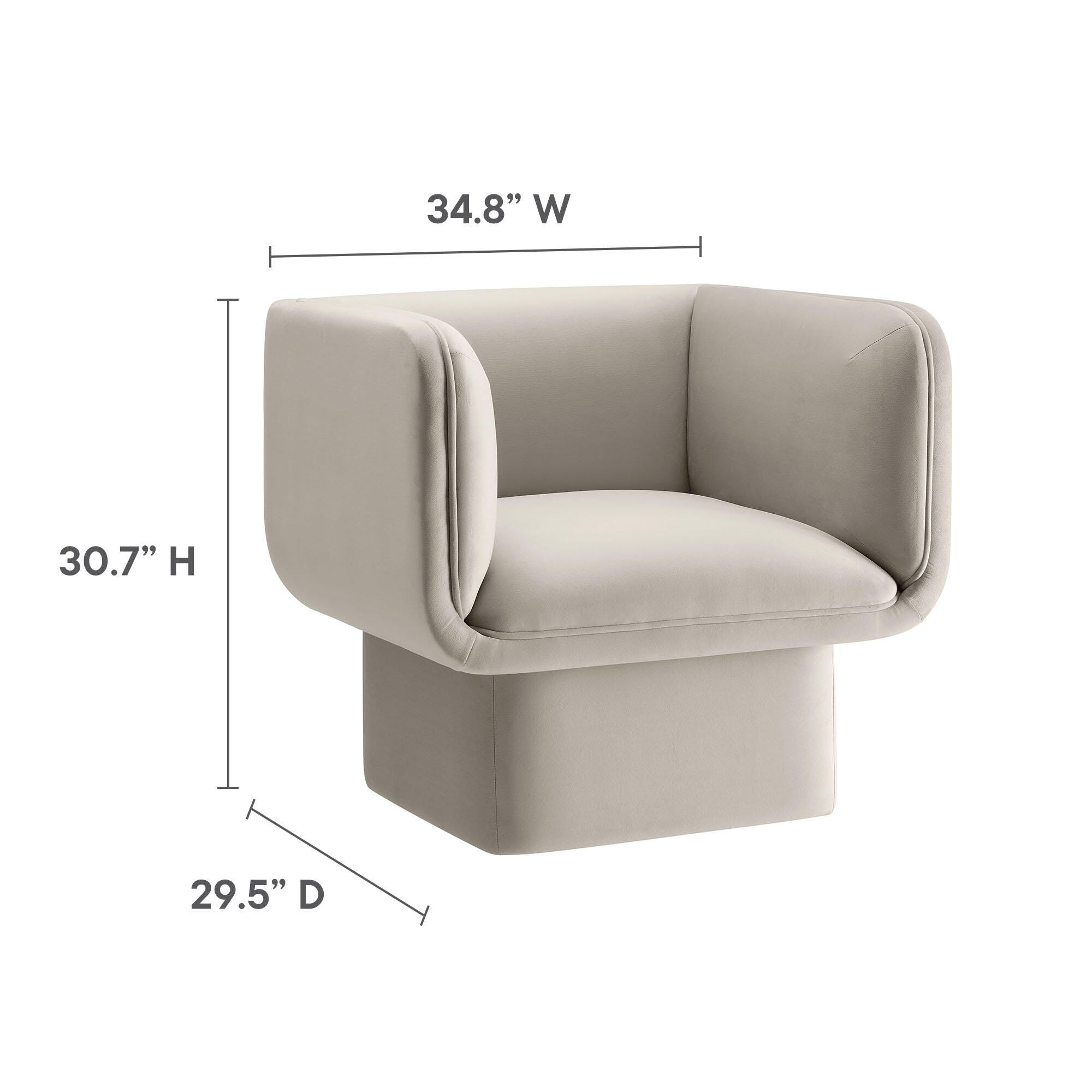 Modway Tate Accent Chair, Almond, large