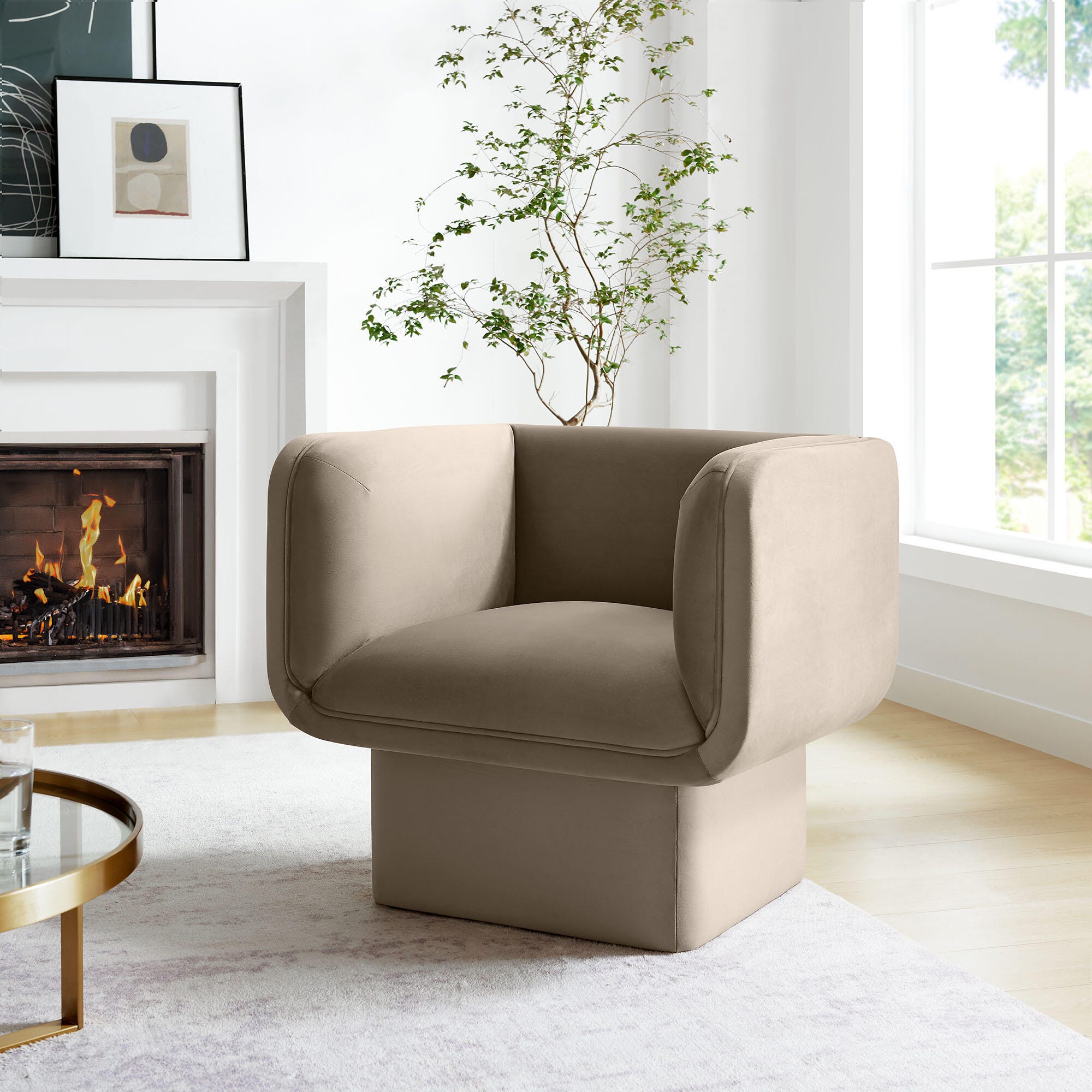 Modway Tate Accent Chair, Taupe, large