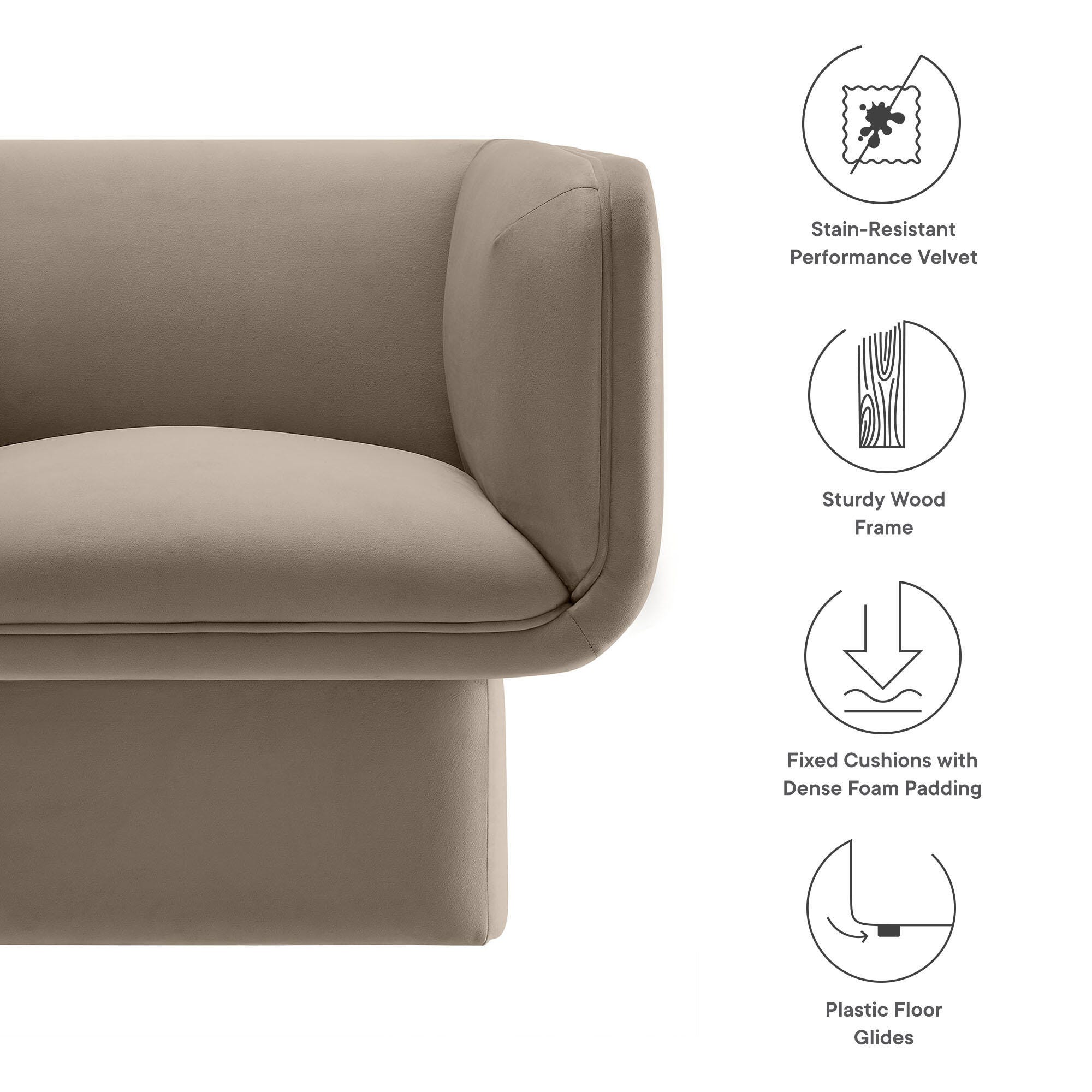 Modway Tate Accent Chair, Taupe, large