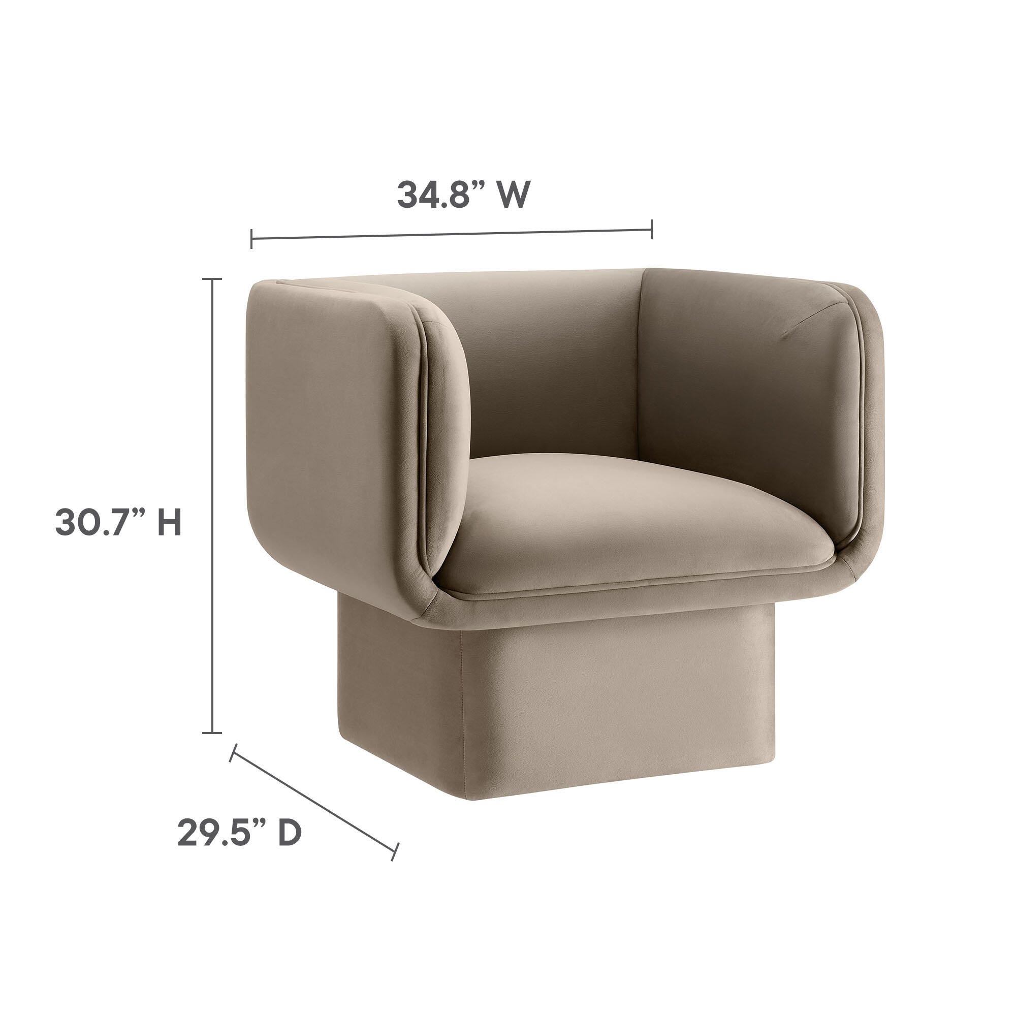 Modway Tate Accent Chair, Taupe, large