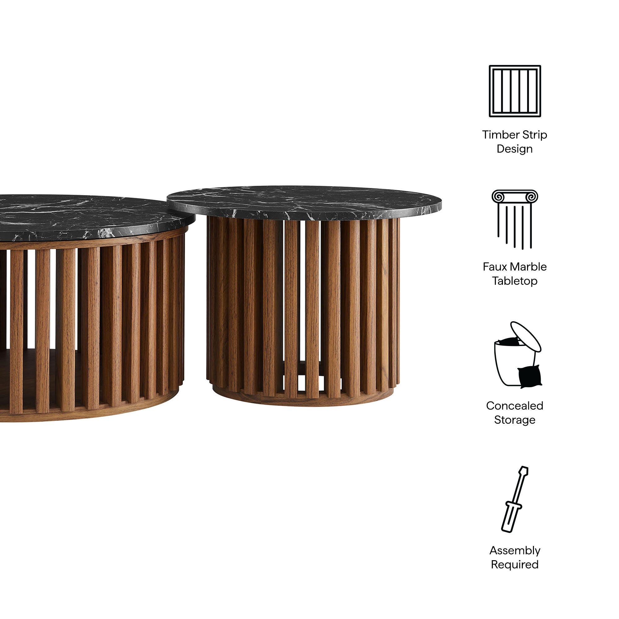 Modway Fortitude Nesting Coffee Table (Set of 2), , large