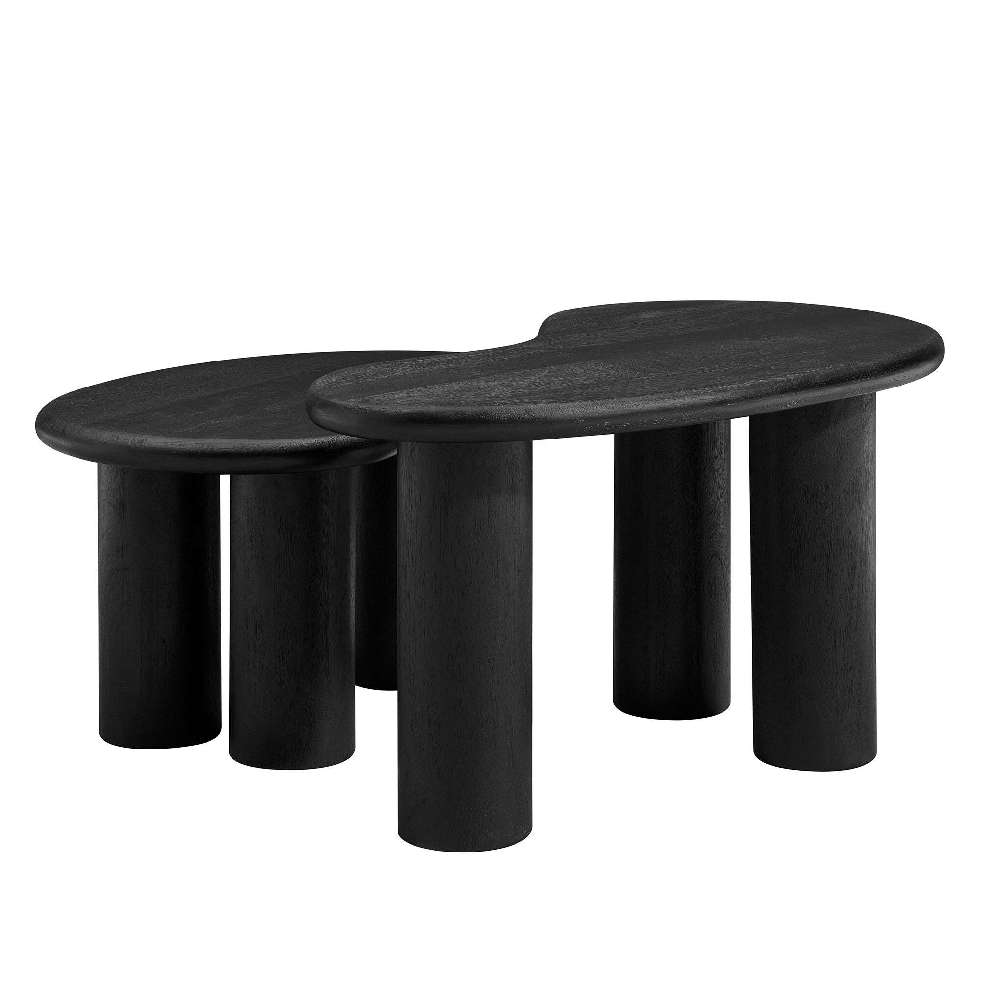 Modway Hackney Nesting Coffee Table (Set of 2), Black, large