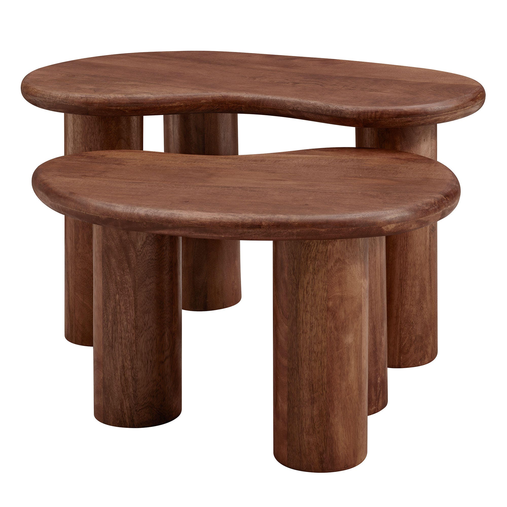 Modway Hackney Nesting Coffee Table (Set of 2), Walnut, large