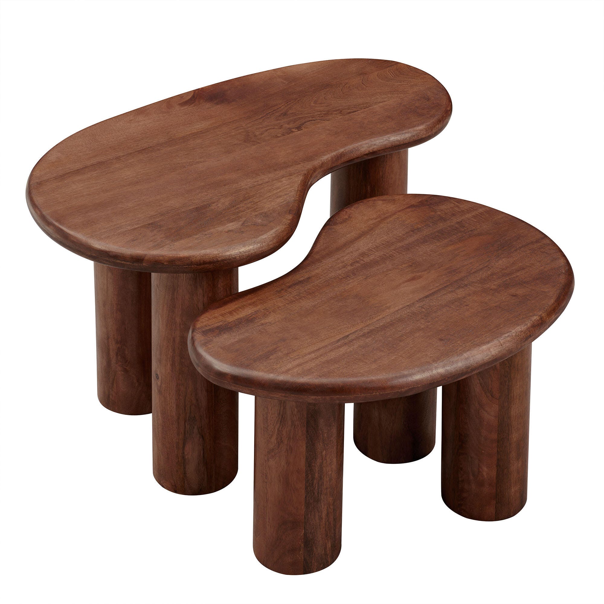 Modway Hackney Nesting Coffee Table (Set of 2), Walnut, large