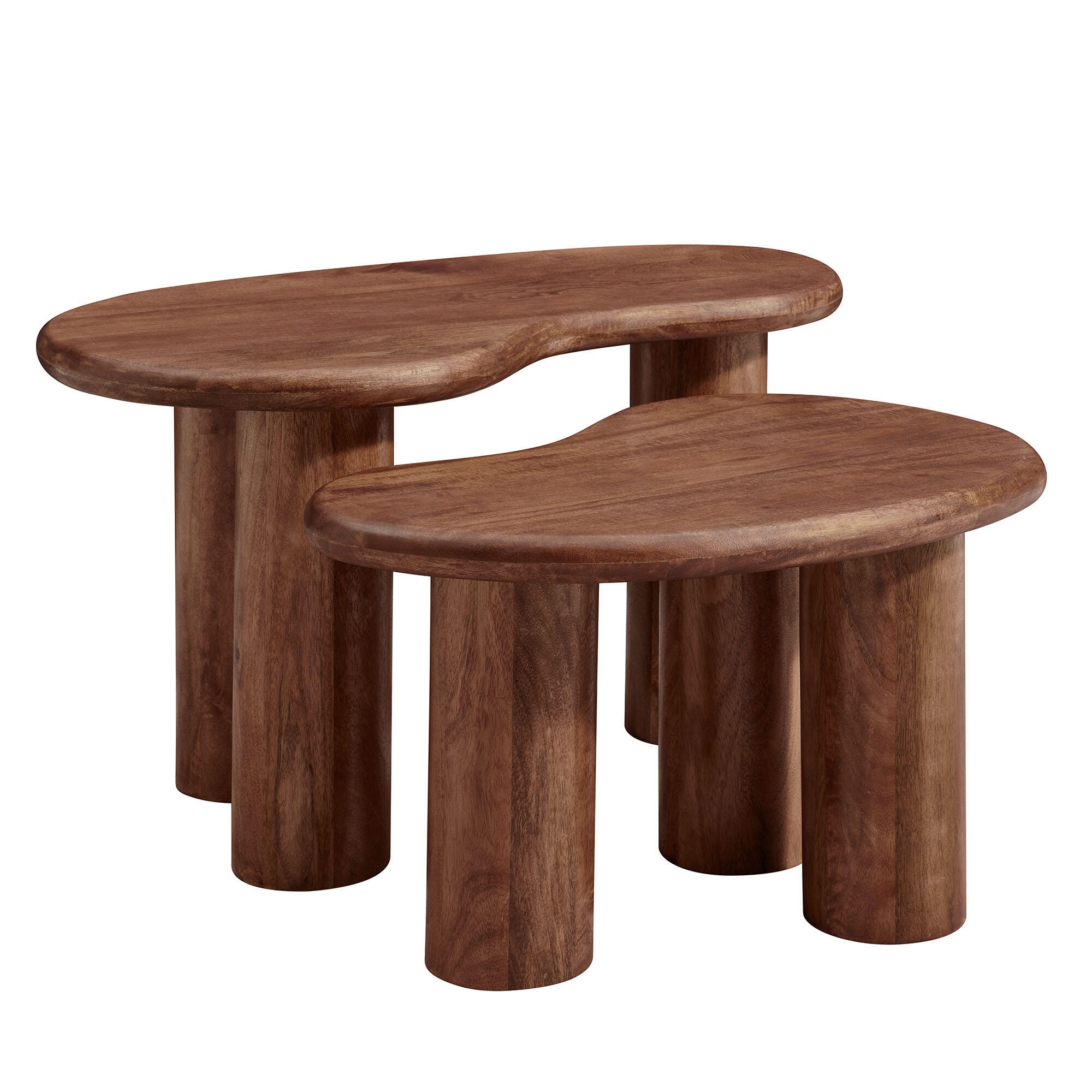 Modway Hackney Nesting Coffee Table (Set of 2), Walnut, large