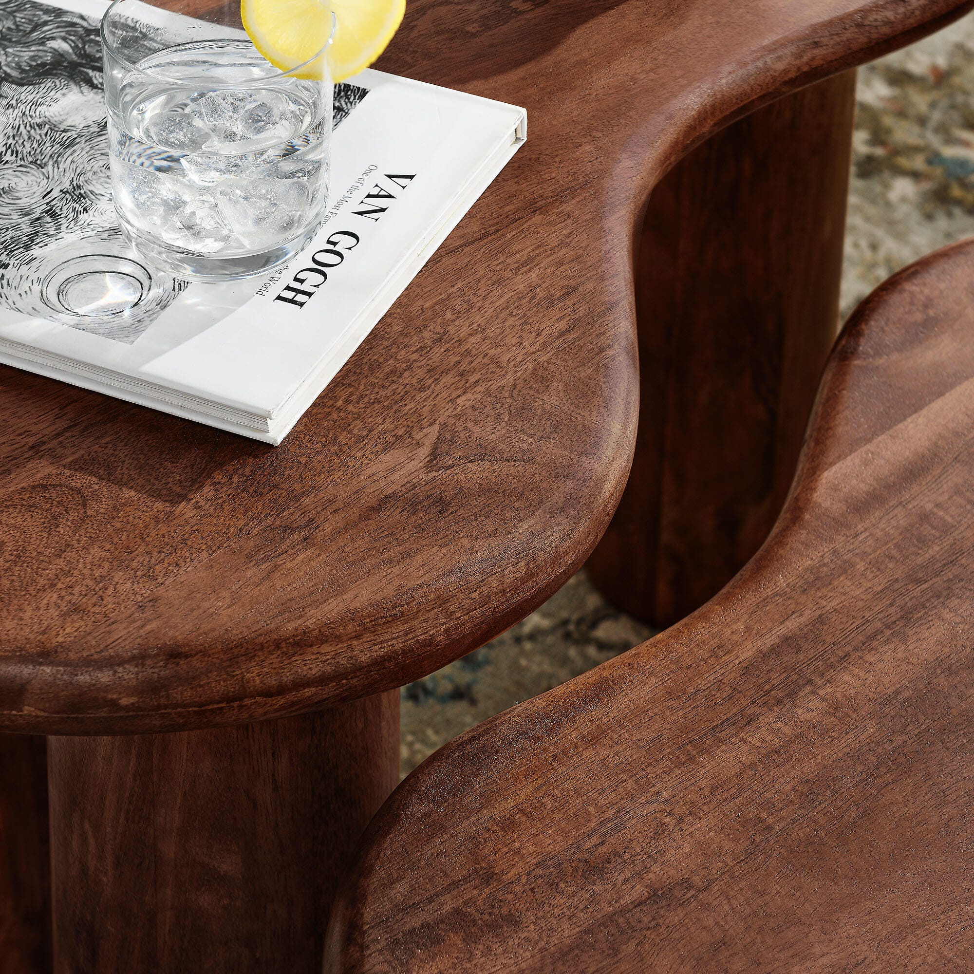 Modway Hackney Nesting Coffee Table (Set of 2), Walnut, large