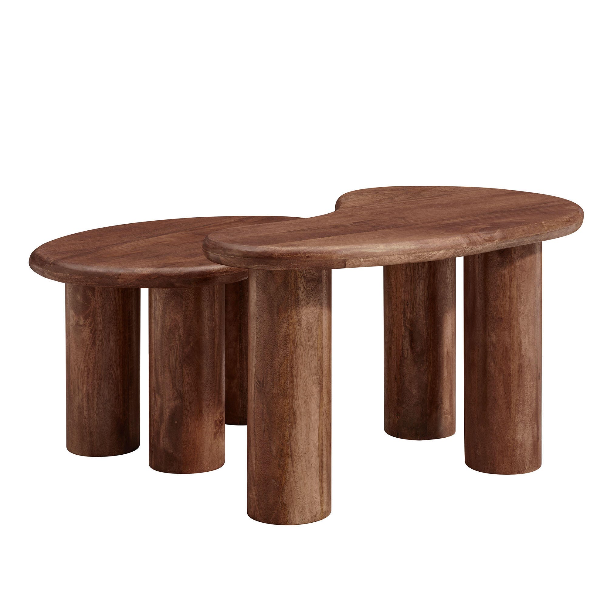 Modway Hackney Nesting Coffee Table (Set of 2), Walnut, large