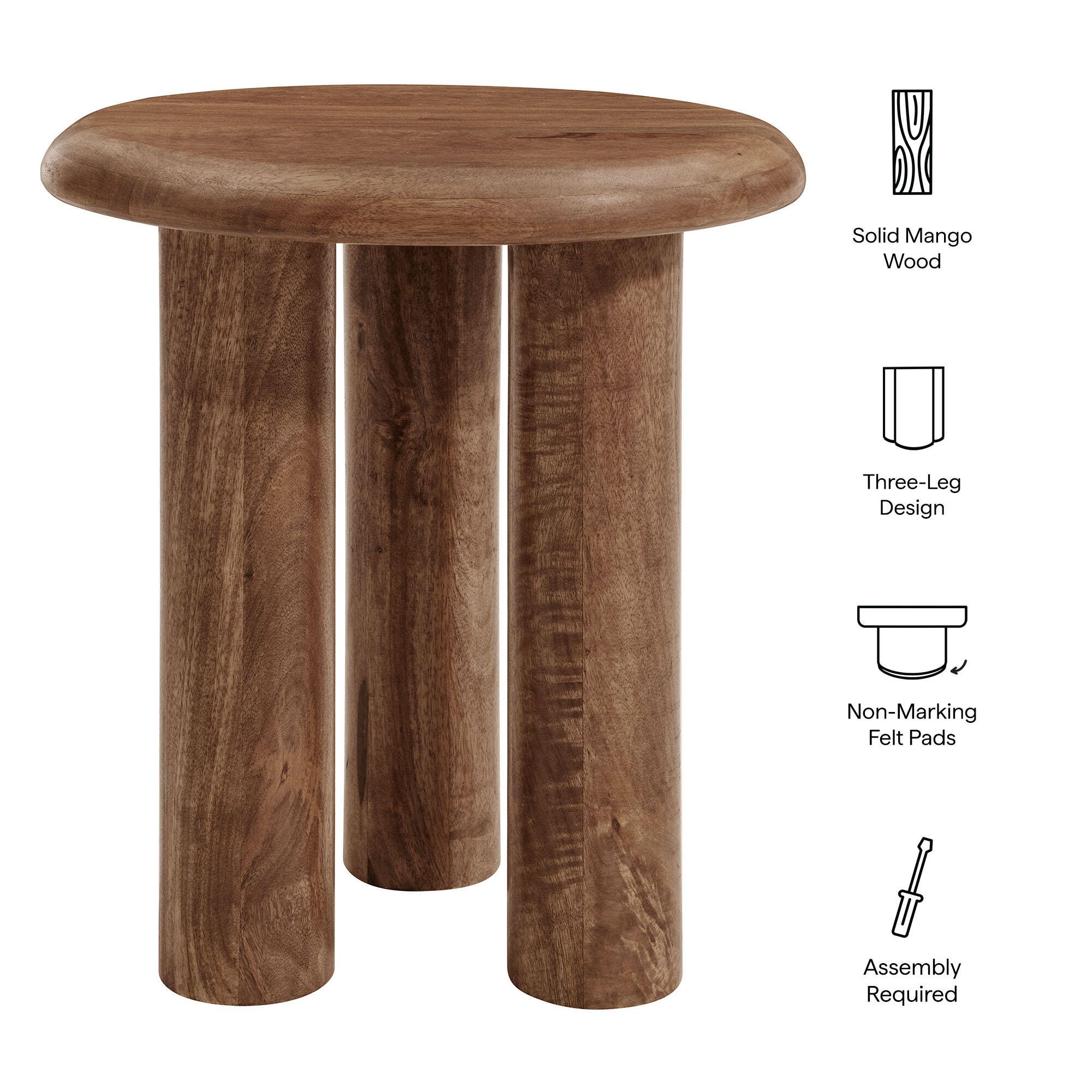 Modway Mavina Side Table, Walnut, large