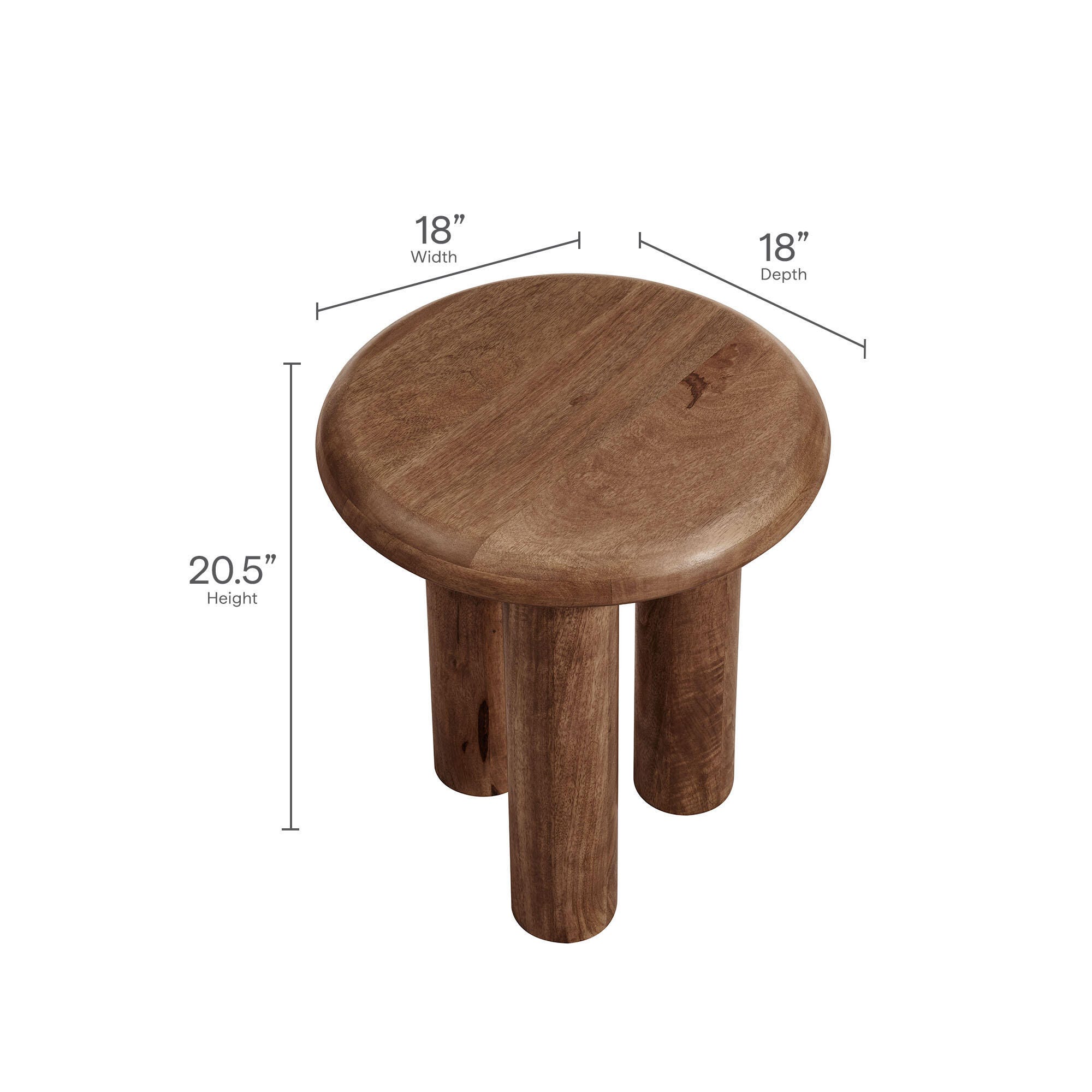 Modway Mavina Side Table, Walnut, large