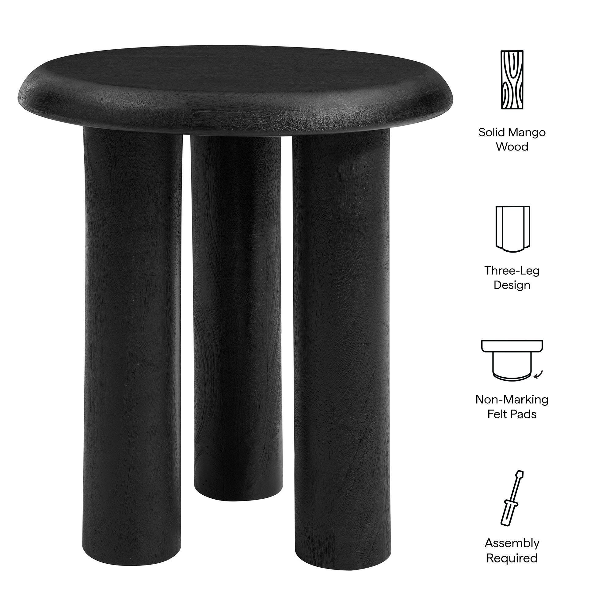 Modway Mavina Side Table, Black, large