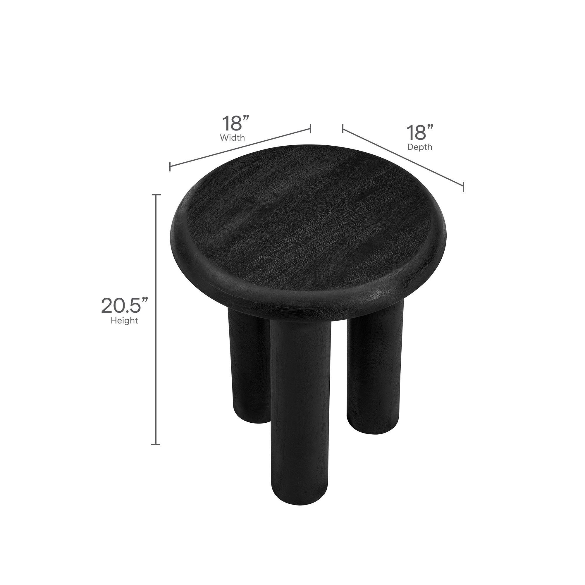 Modway Mavina Side Table, Black, large