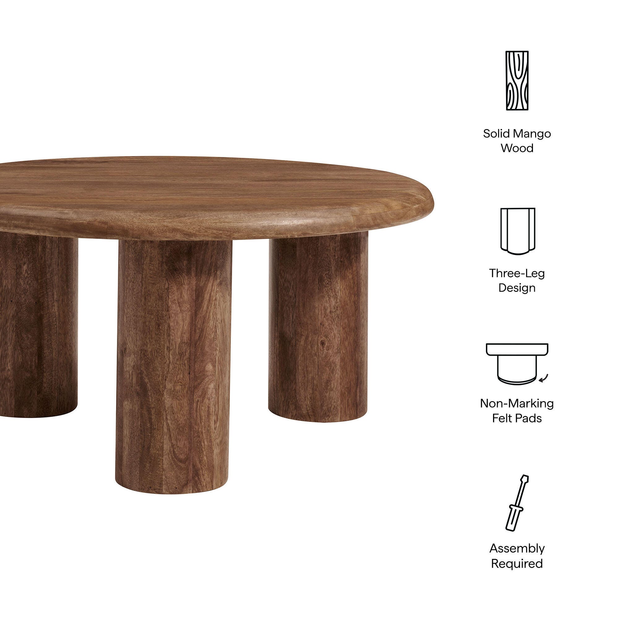 Modway Mavina Coffee Table, Walnut, large