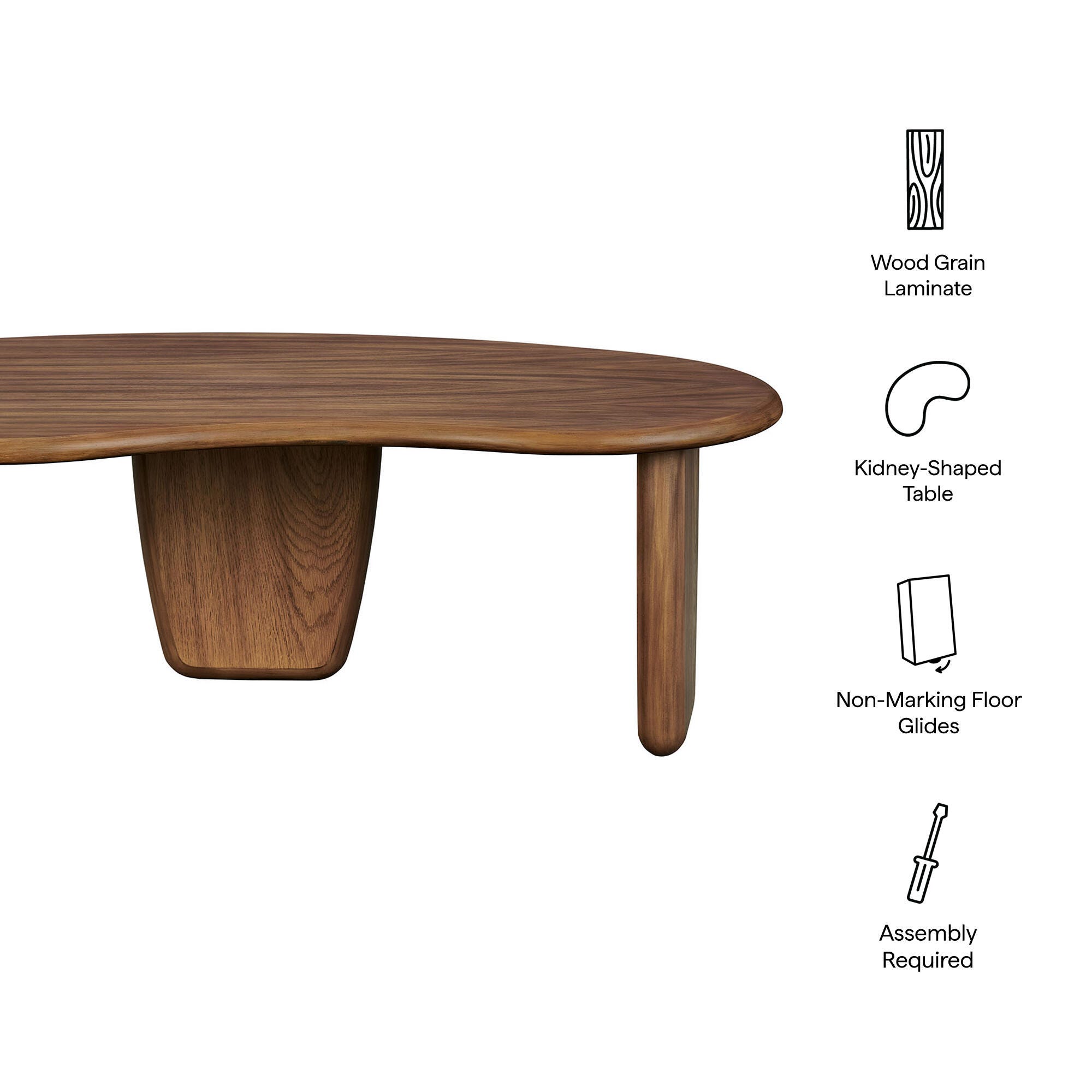 Modway Vetra Coffee Table, Walnut, large