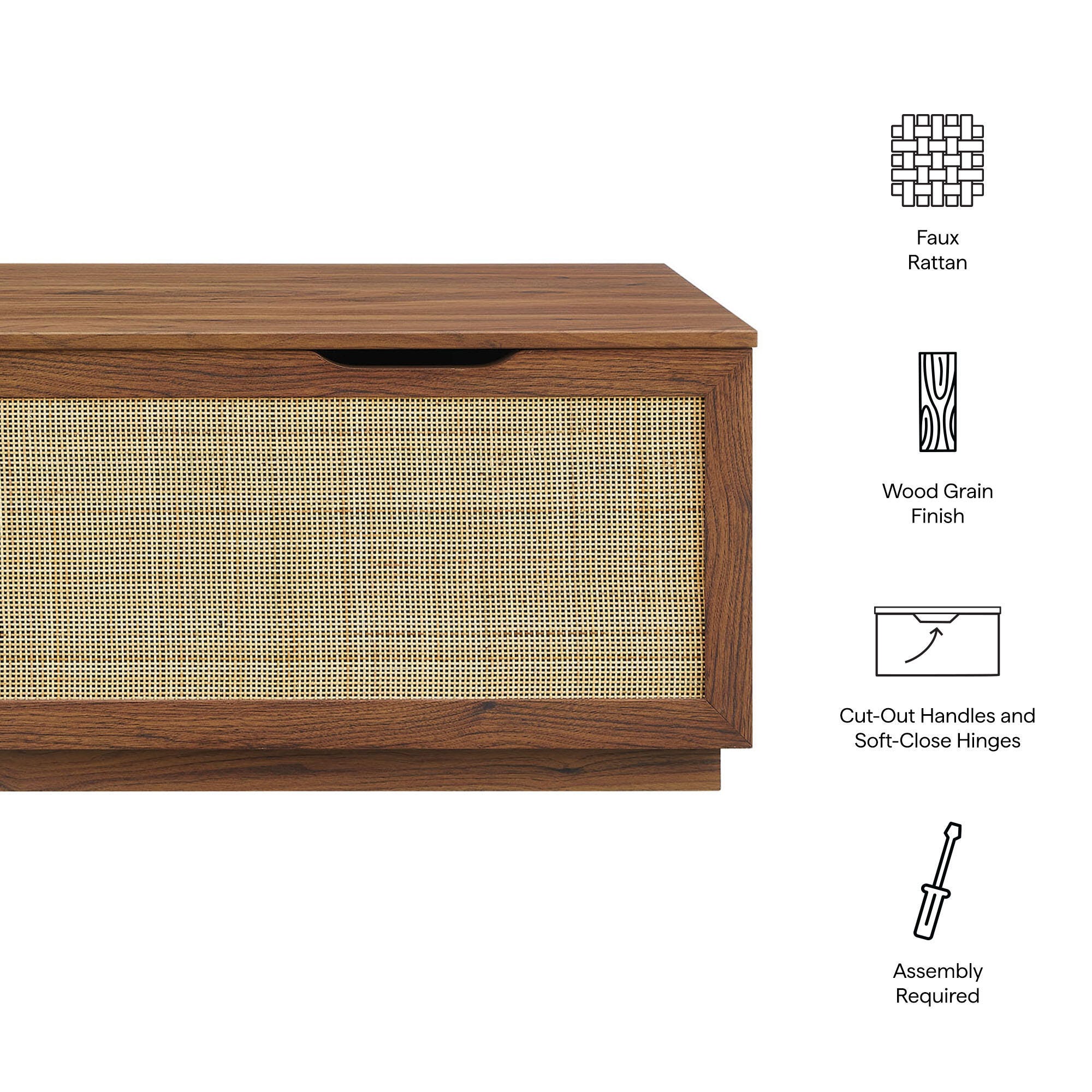 Modway Soma Storage Bench, Walnut, large