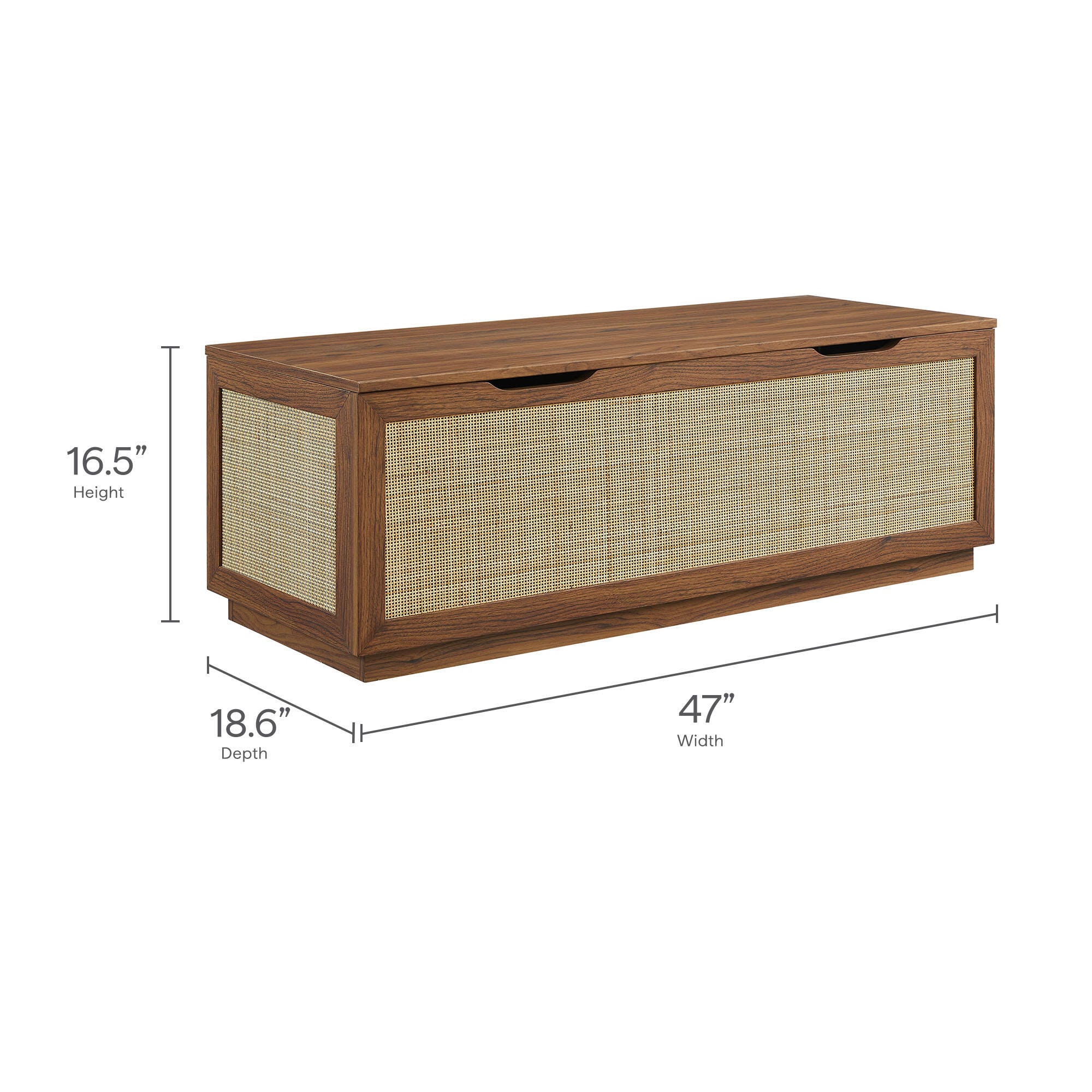 Modway Soma Storage Bench, Walnut, large