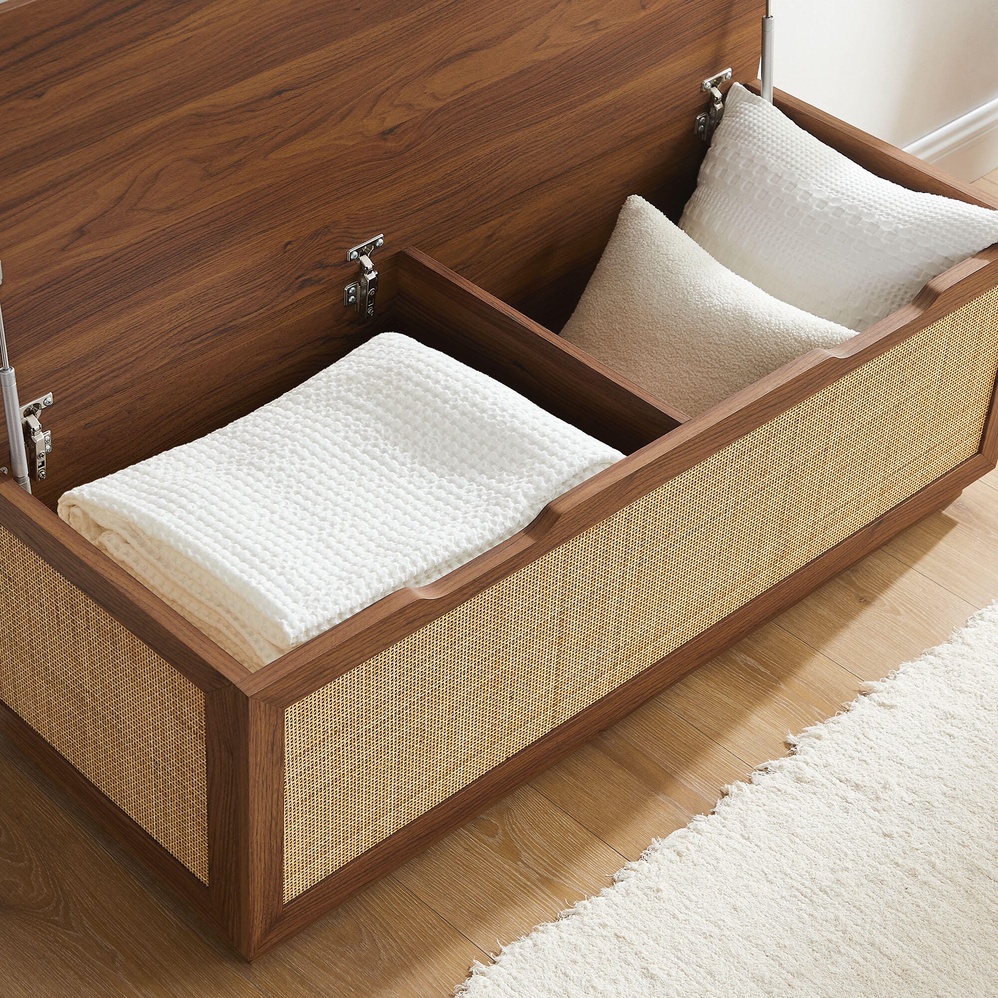 Modway Soma Storage Bench, Walnut, large