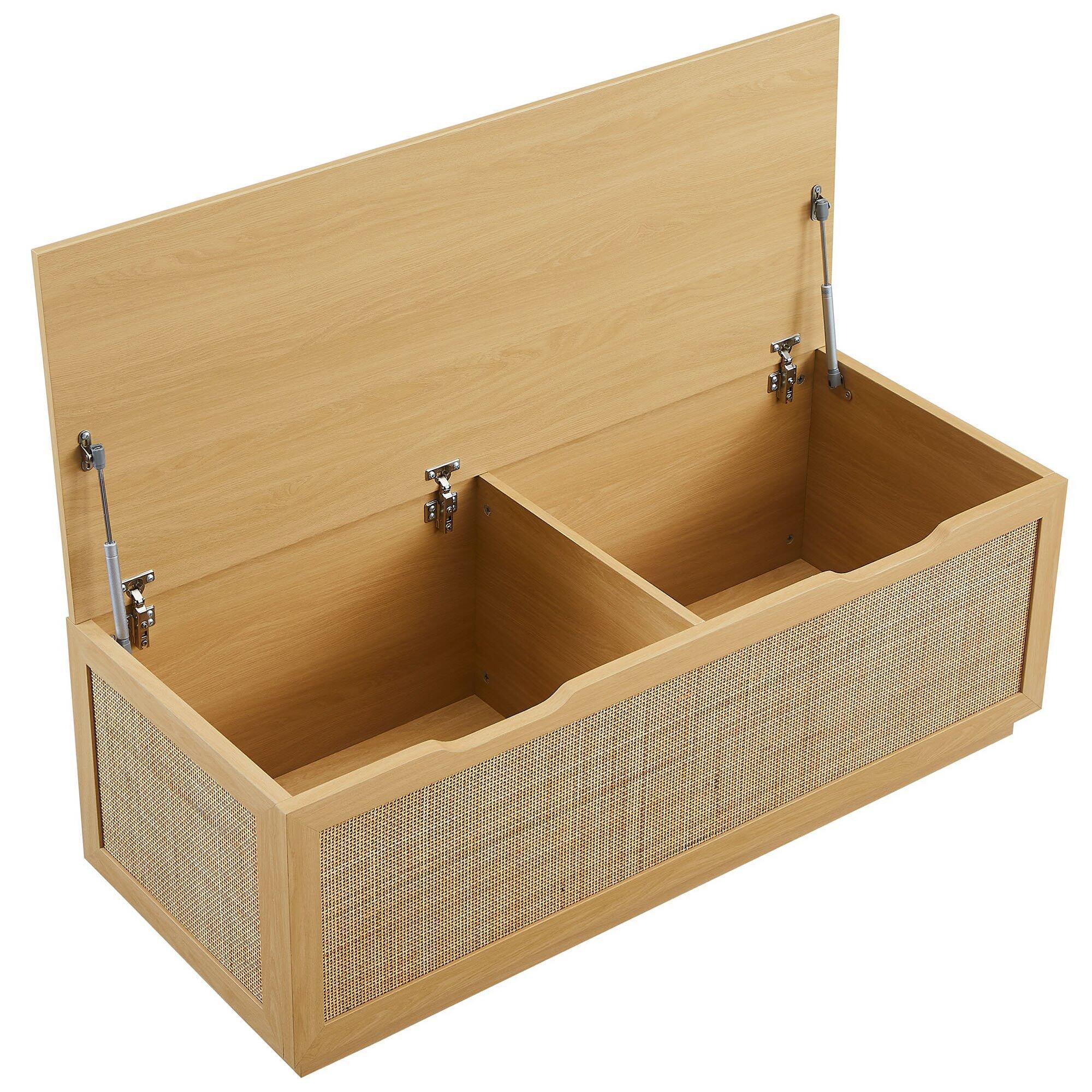 Modway Soma Storage Bench, Oak, large