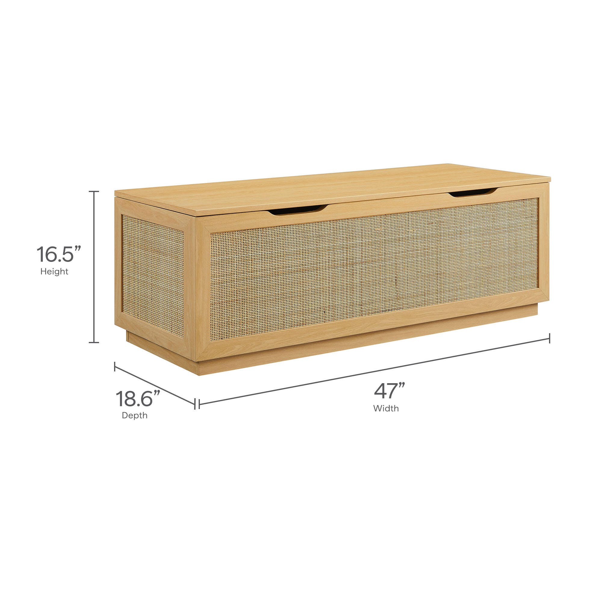Modway Soma Storage Bench, Oak, large