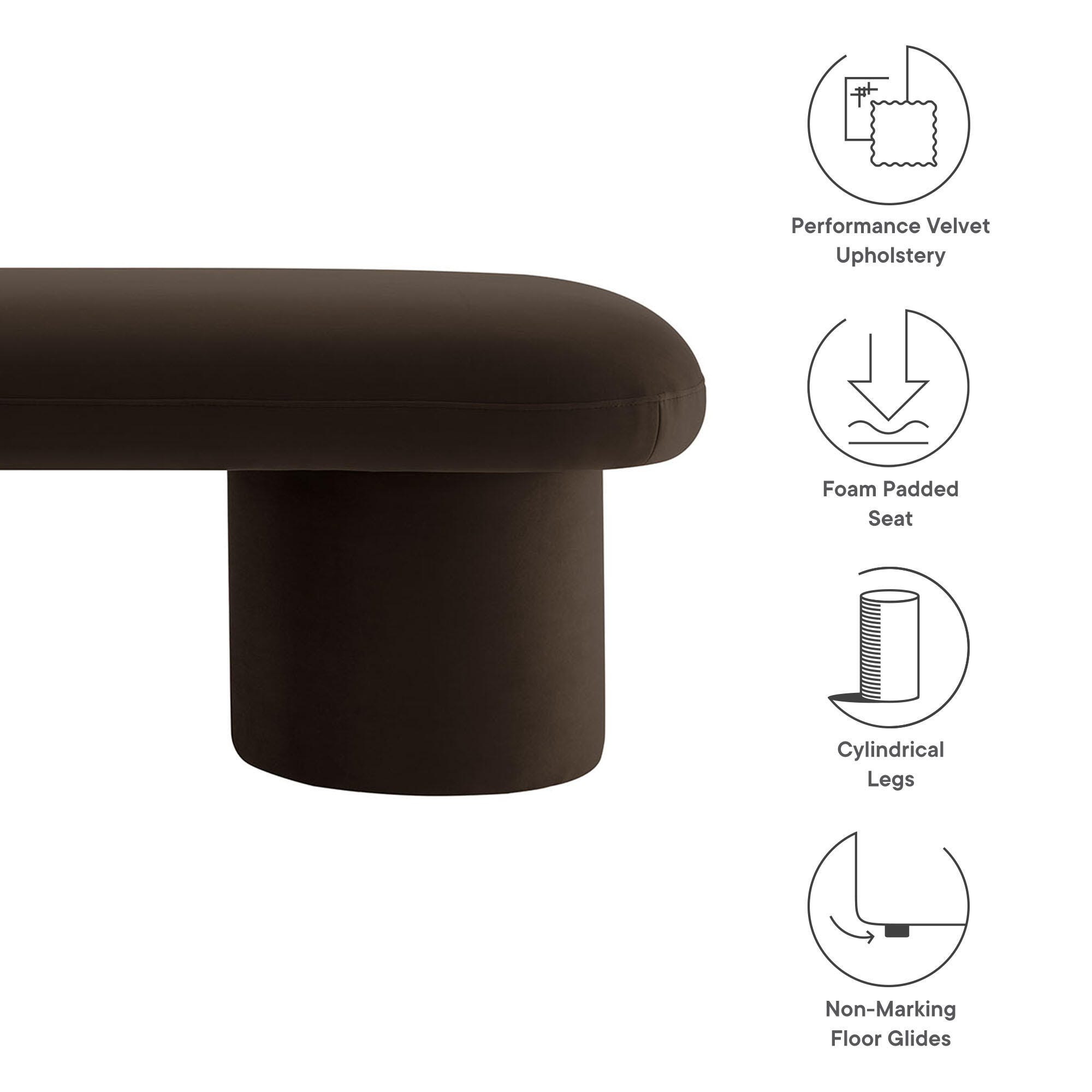 Modway Orla Bench, Chocolate Brown, large