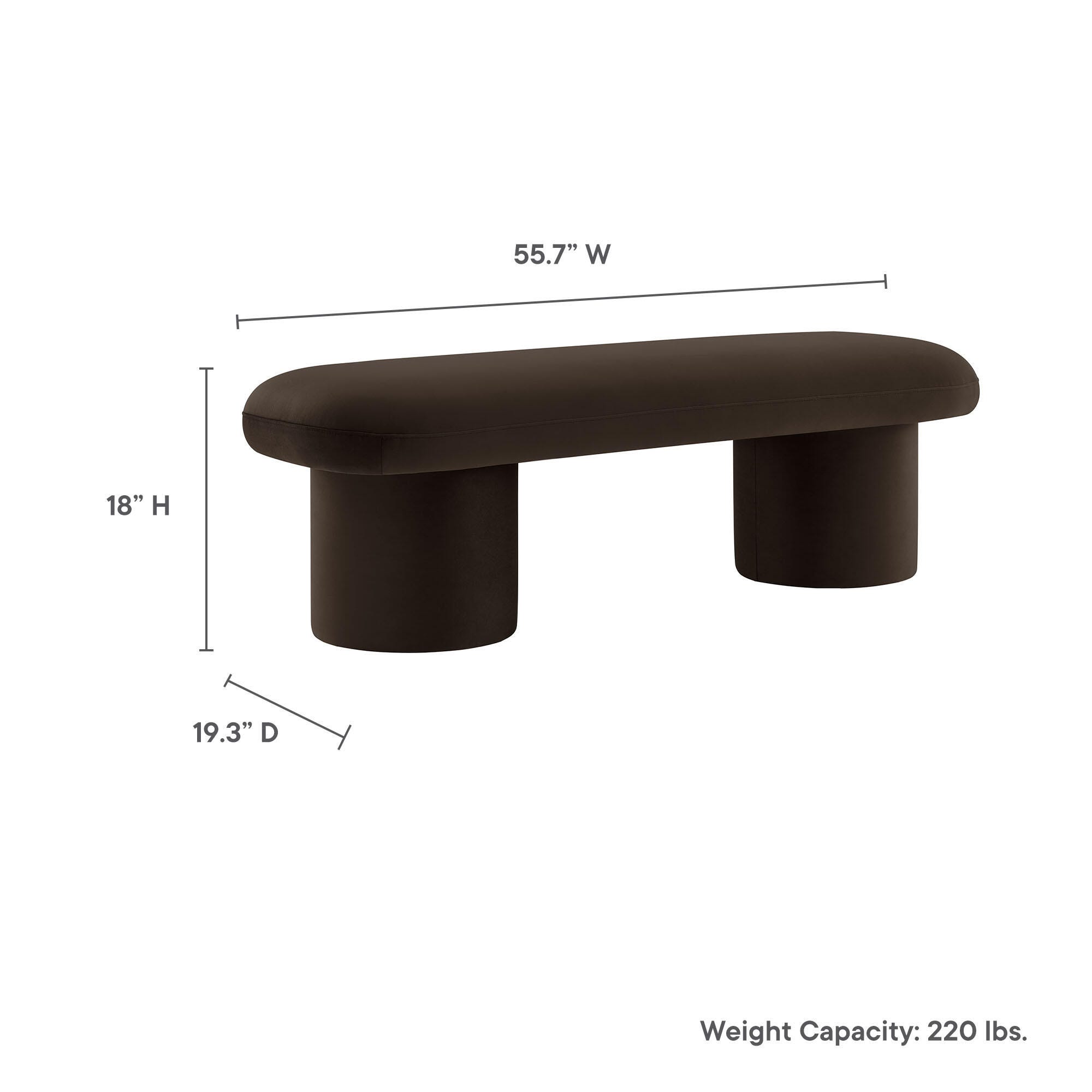Modway Orla Bench, Chocolate Brown, large