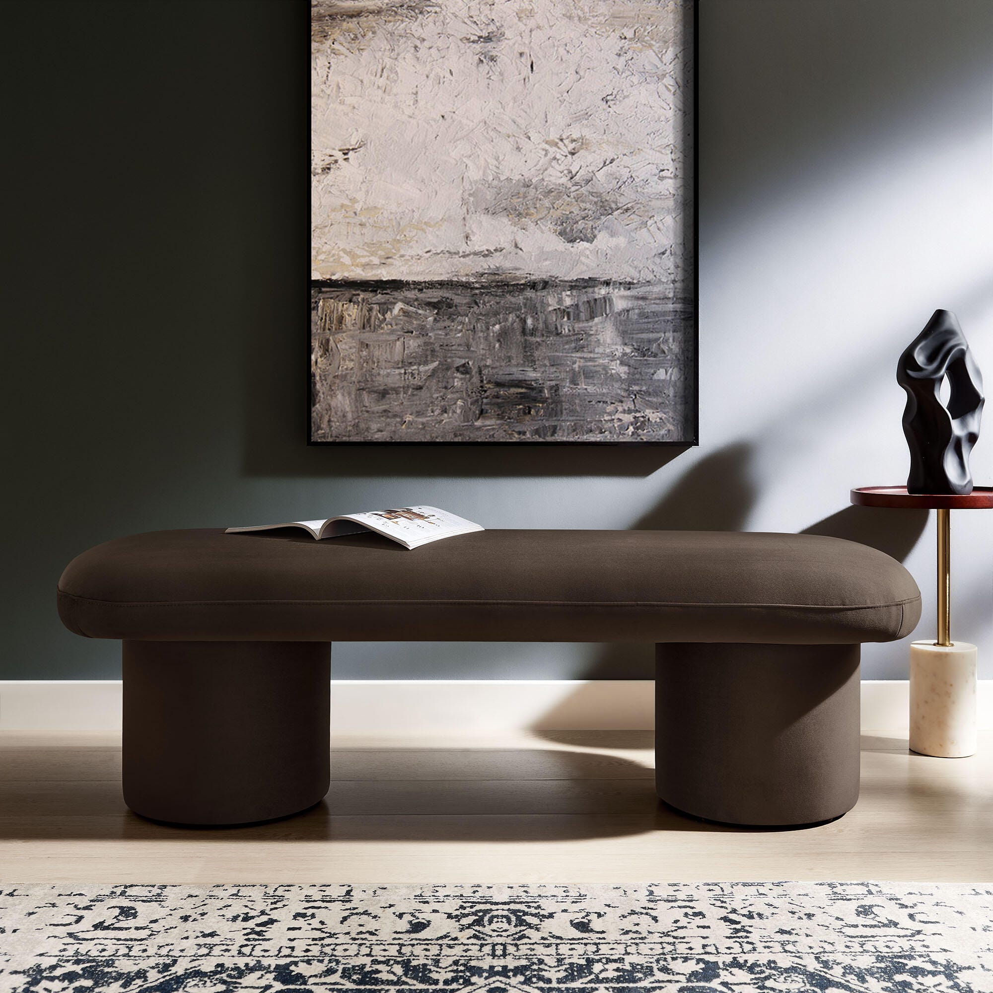 Modway Orla Bench, Chocolate Brown, large