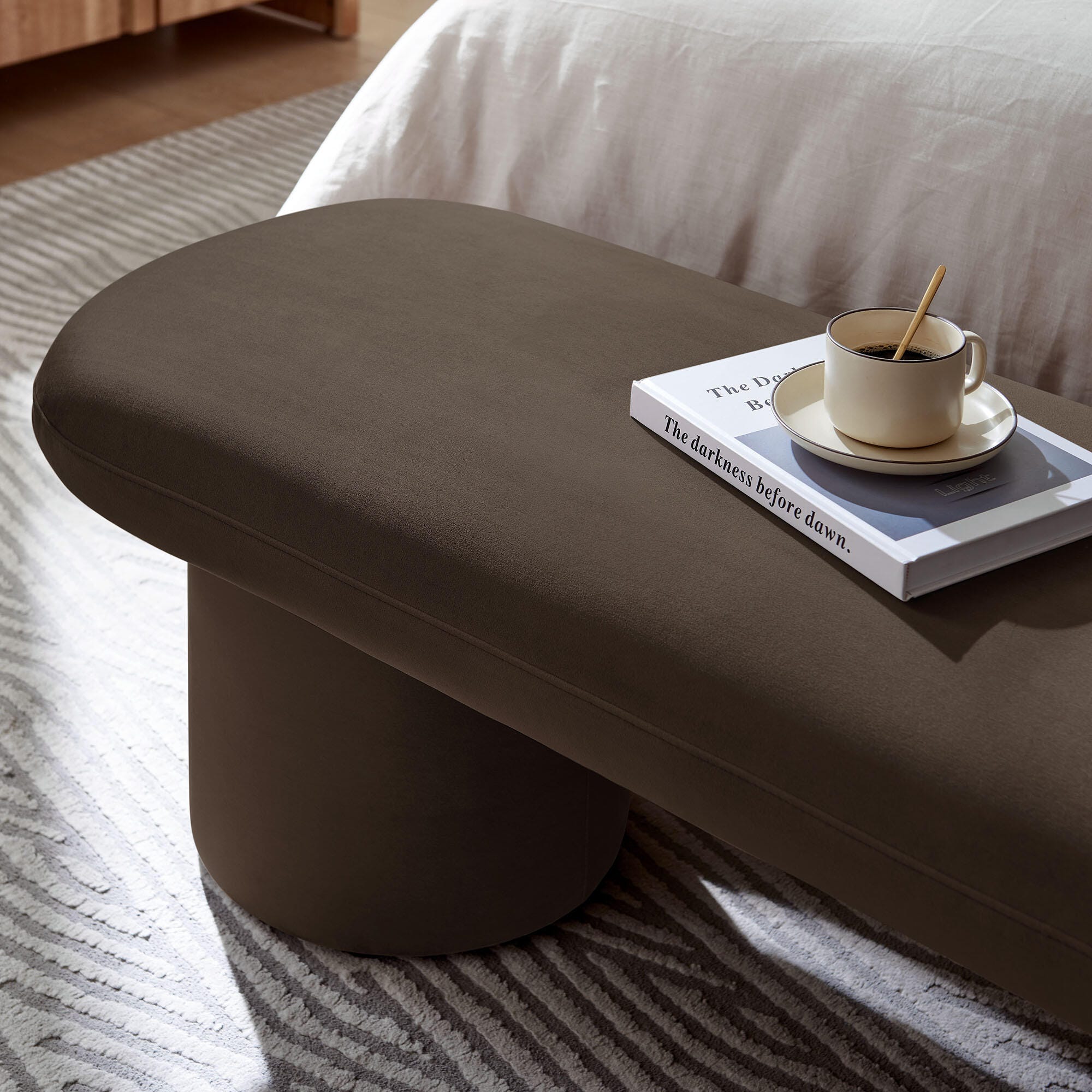 Modway Orla Bench, Chocolate Brown, large