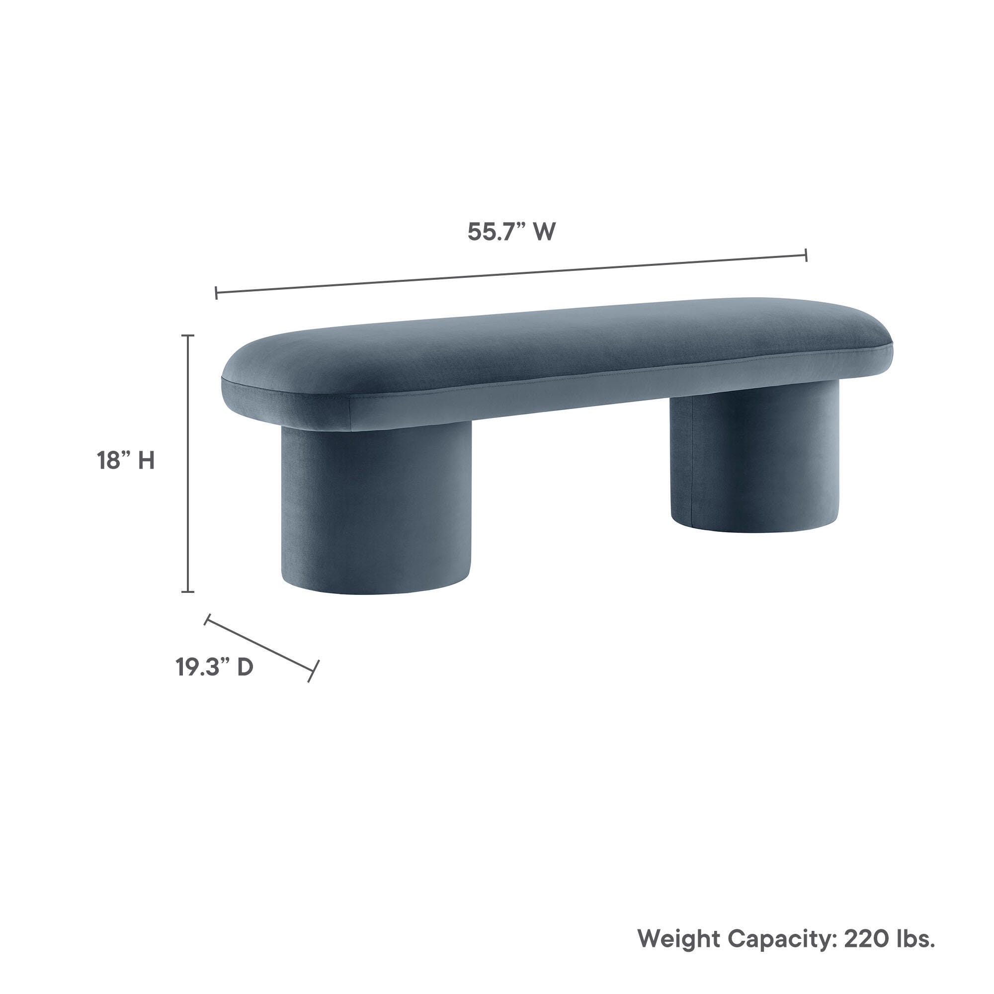 Modway Orla Bench, Cadet Blue, large